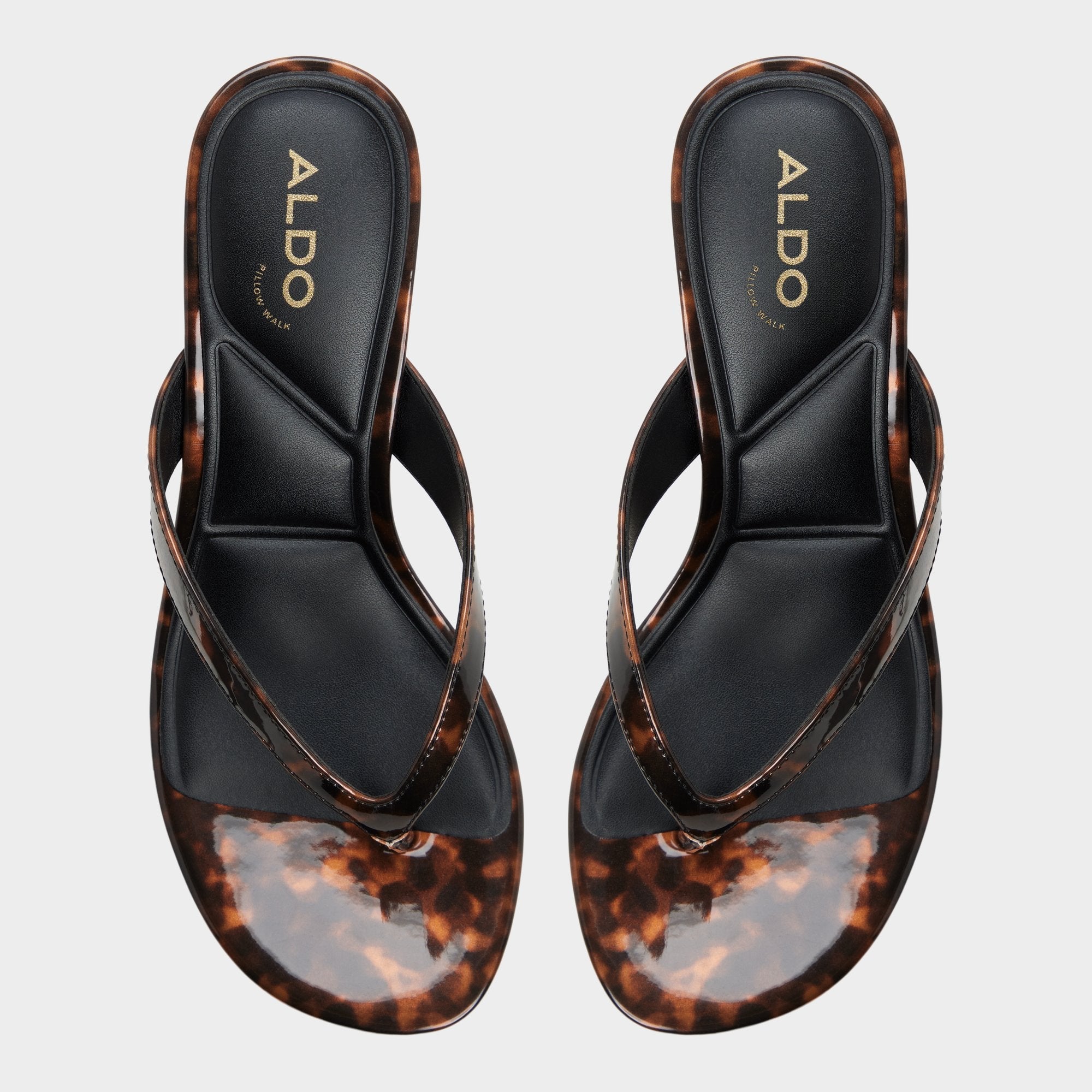 Jump in Open Brown - Heeled flip flop Kitten heel