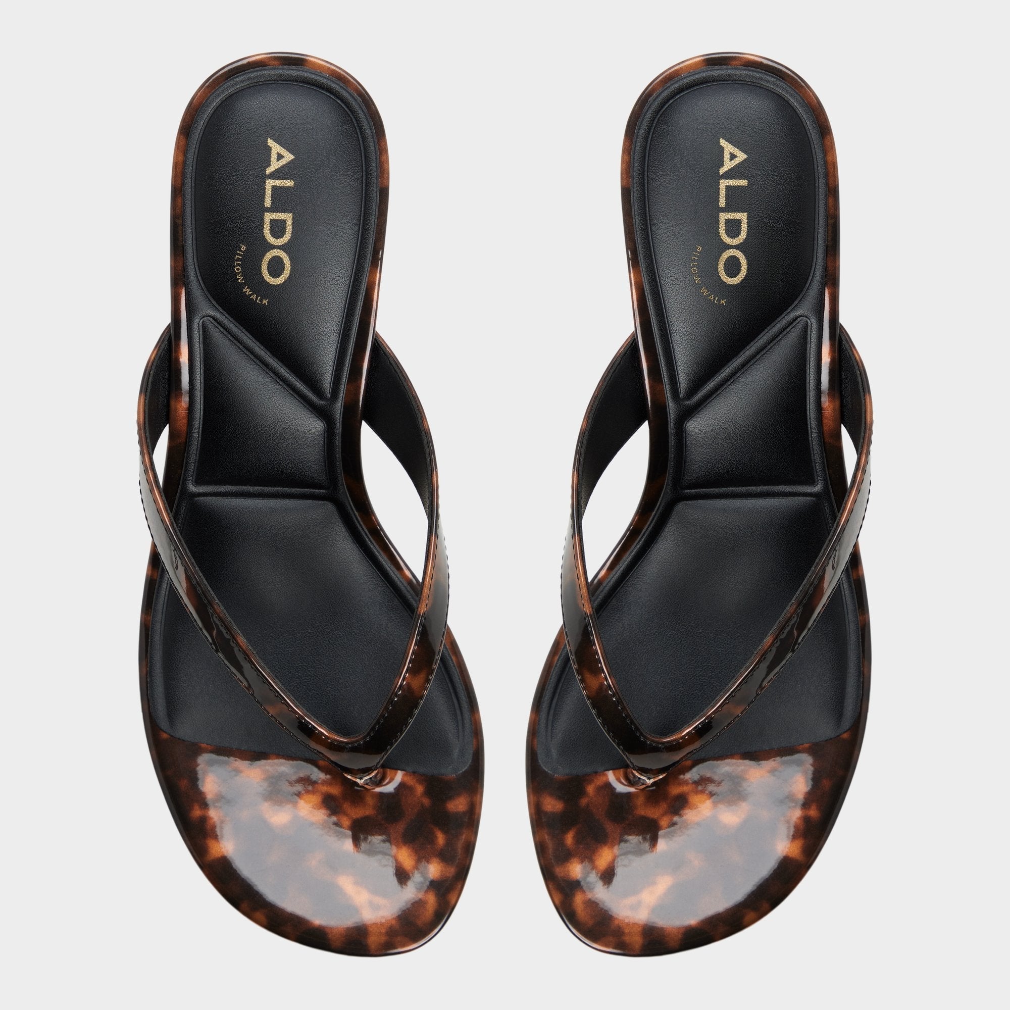 Jump in Open Brown - Heeled flip flop Kitten heel