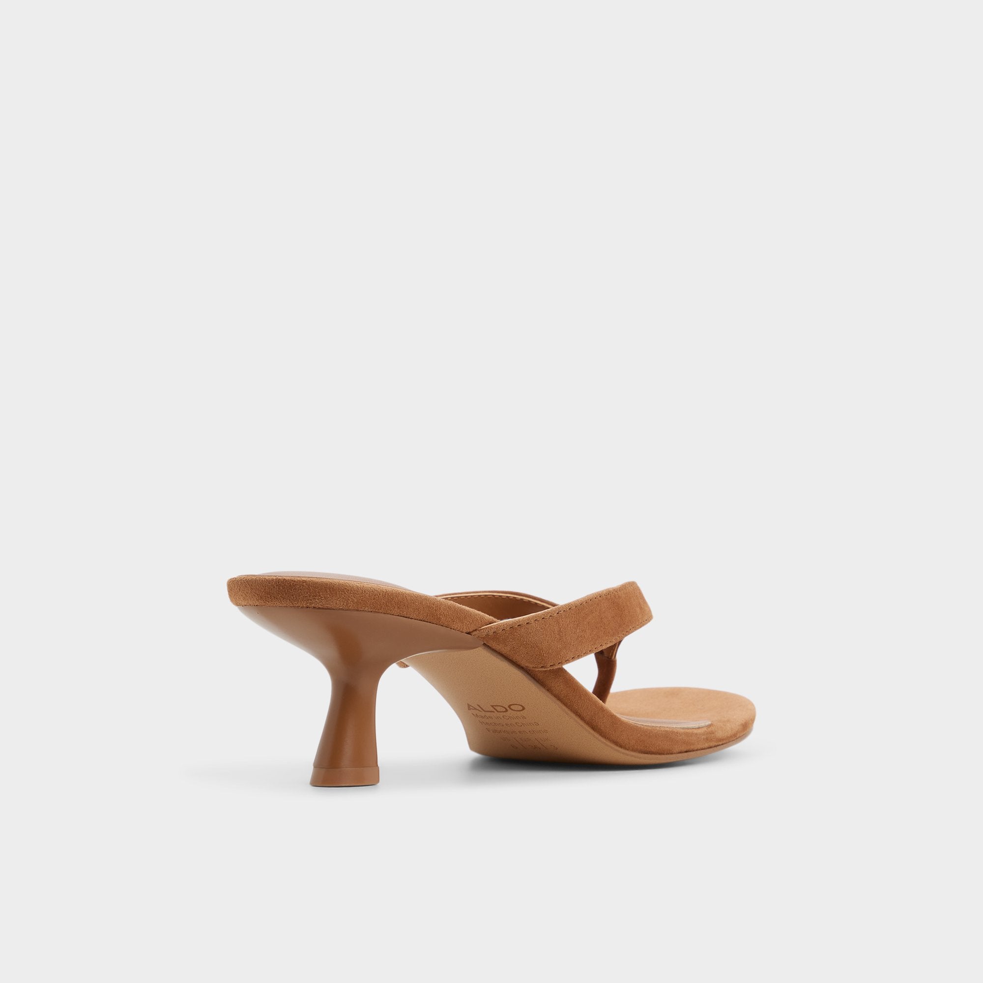 Kitten heel Jump in Medium Brown - Heeled flip flop