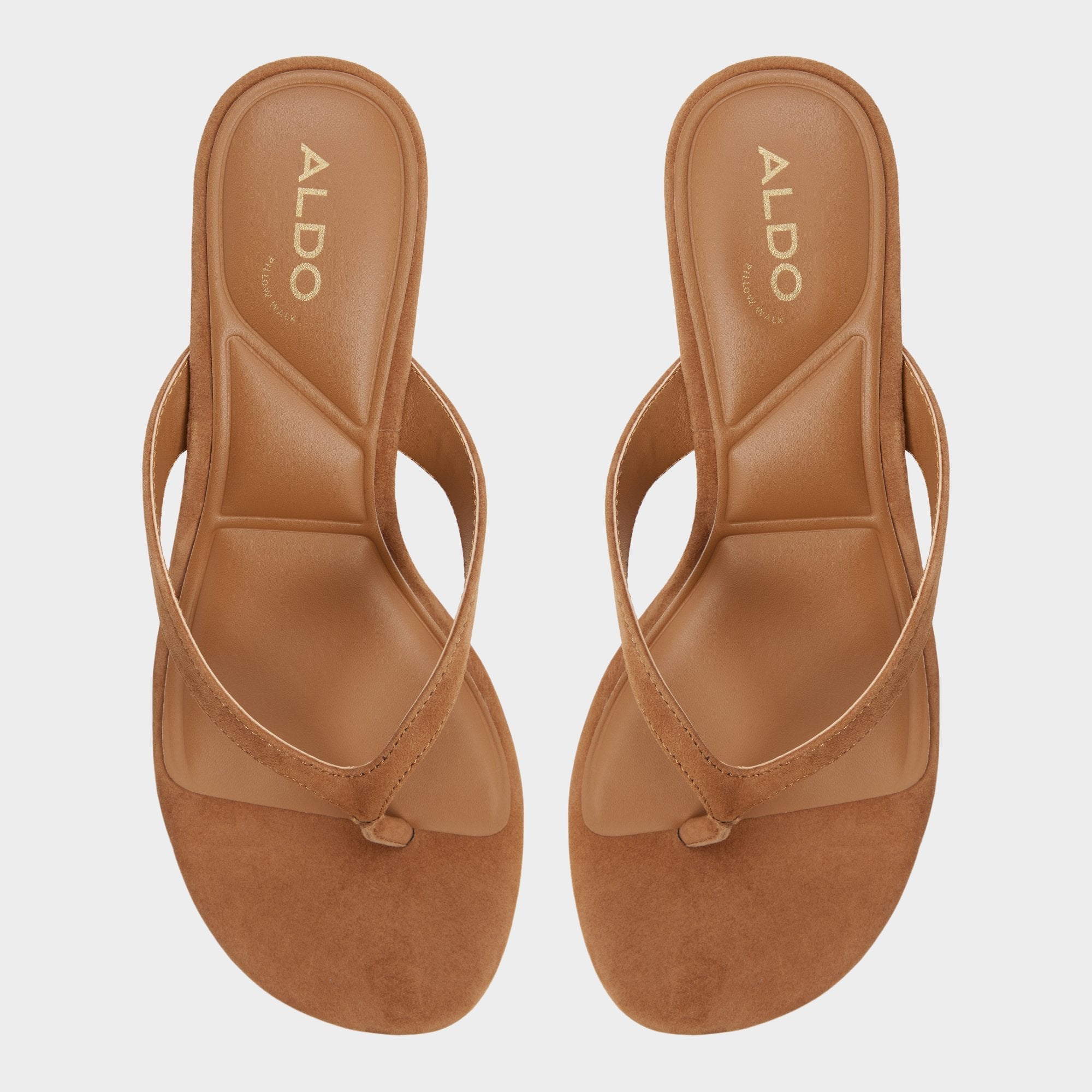 Kitten heel Jump in Medium Brown - Heeled flip flop