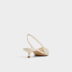 Violettia in Light Beige - Sling back high heel Kitten heel