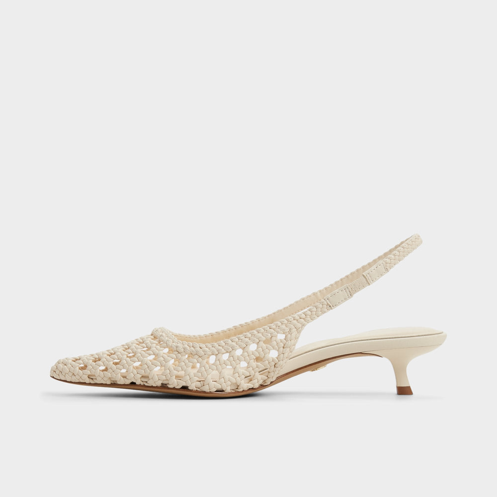 Violettia in Light Beige - Sling back high heel Kitten heel