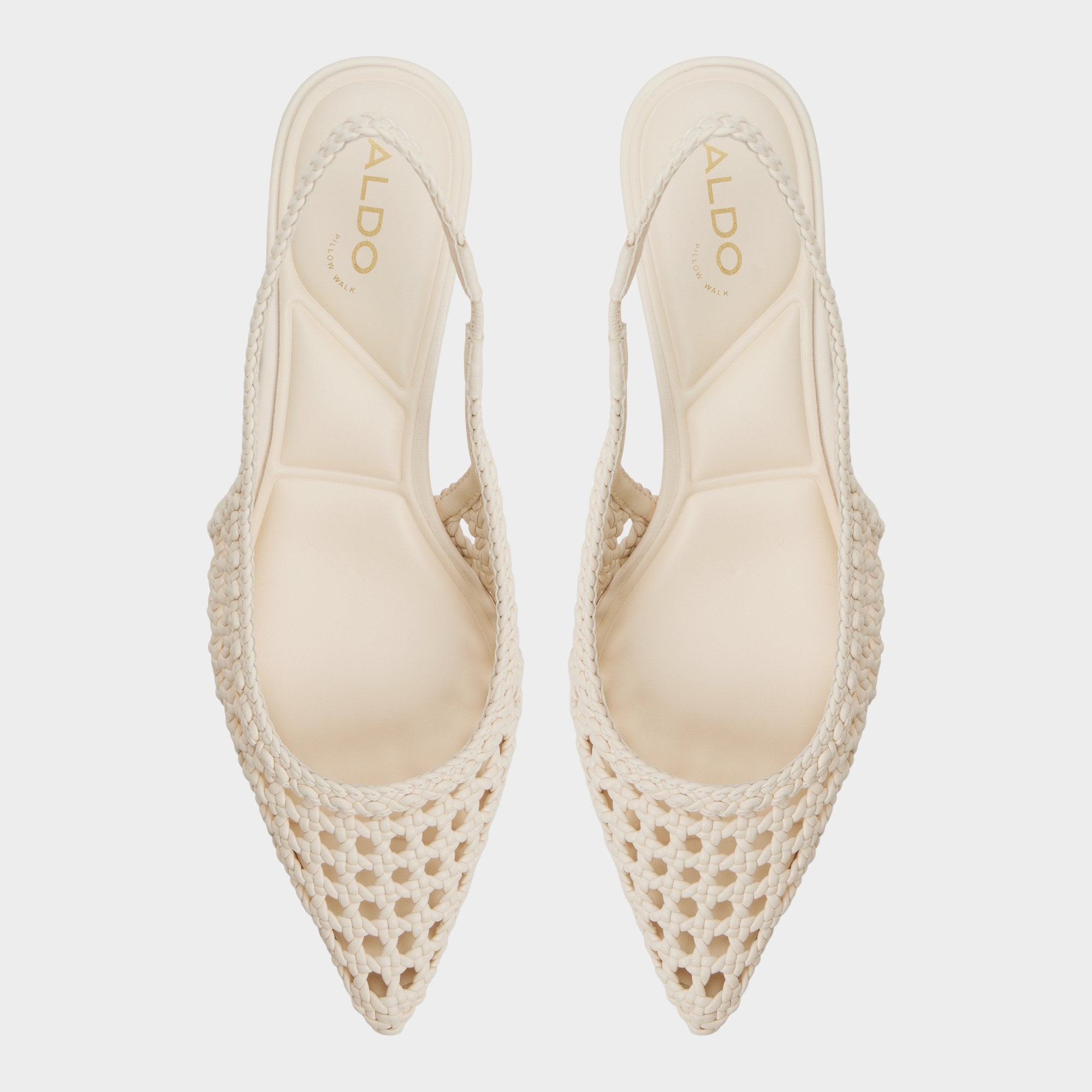 Violettia in Light Beige - Sling back high heel Kitten heel