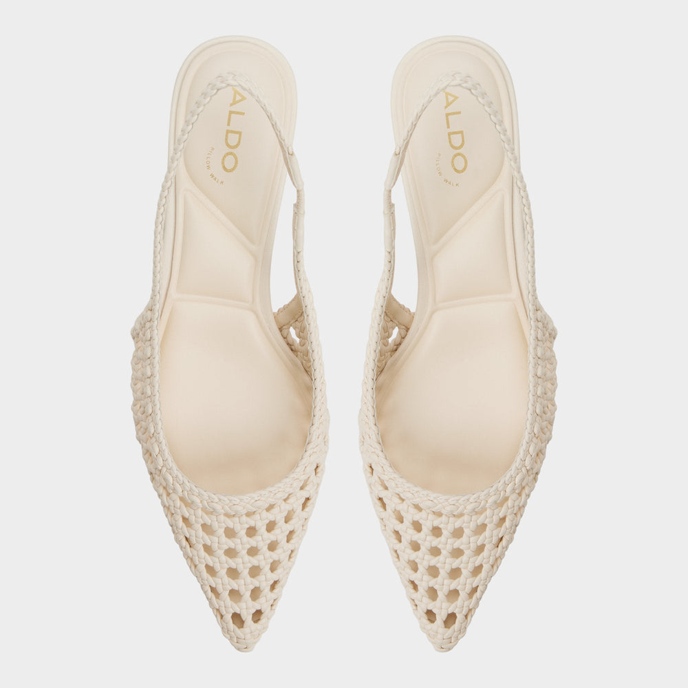 Violettia in Light Beige - Sling back high heel Kitten heel