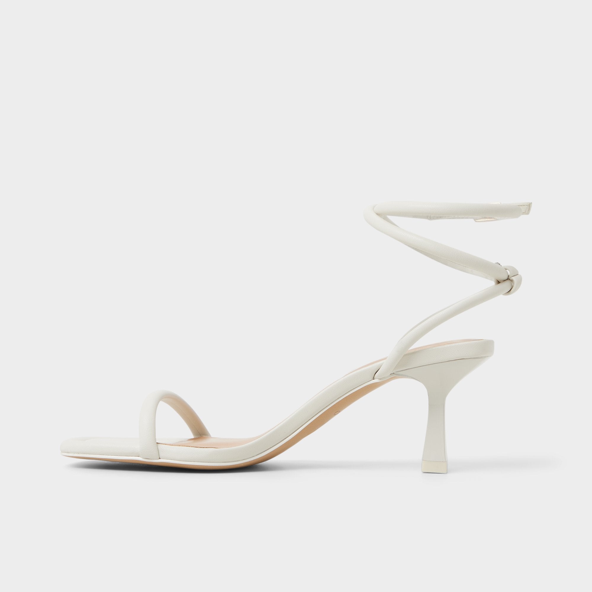 Demmi White Women's Strappy sandals - Kitten heel