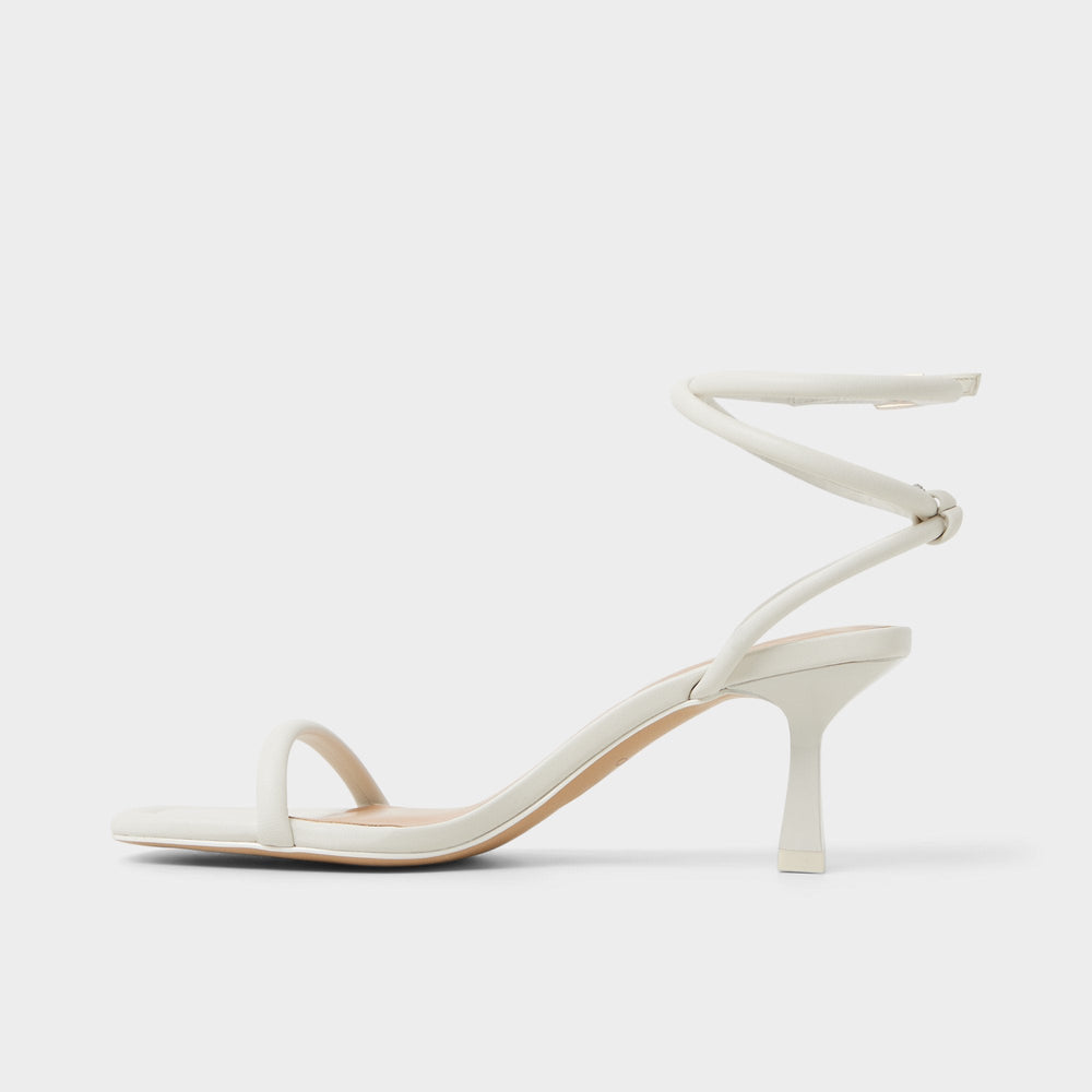 Demmi White Women's Strappy sandals - Kitten heel