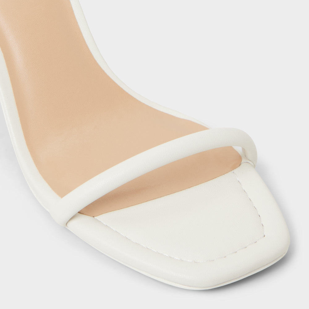 Demmi White Women's Strappy sandals - Kitten heel