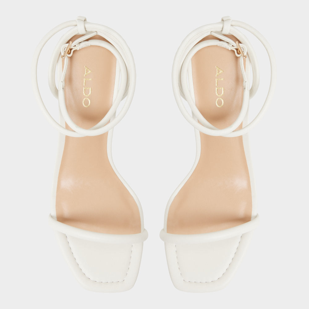 Demmi White Women's Strappy sandals - Kitten heel