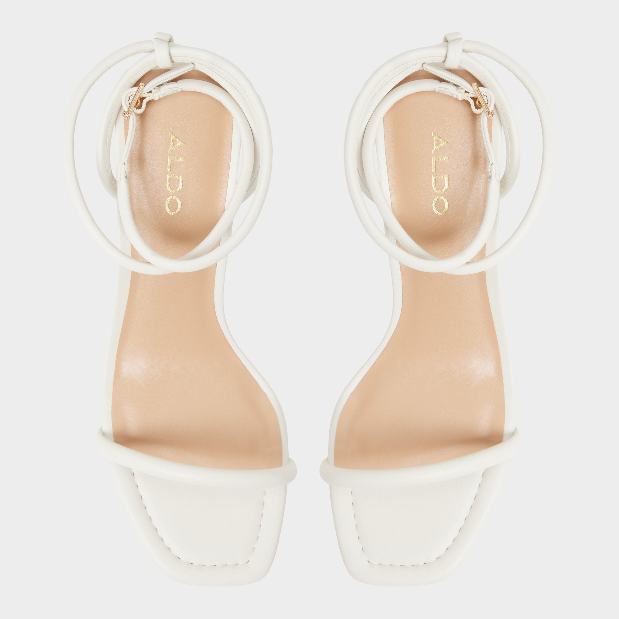 Demmi White Women's Strappy sandals - Kitten heel