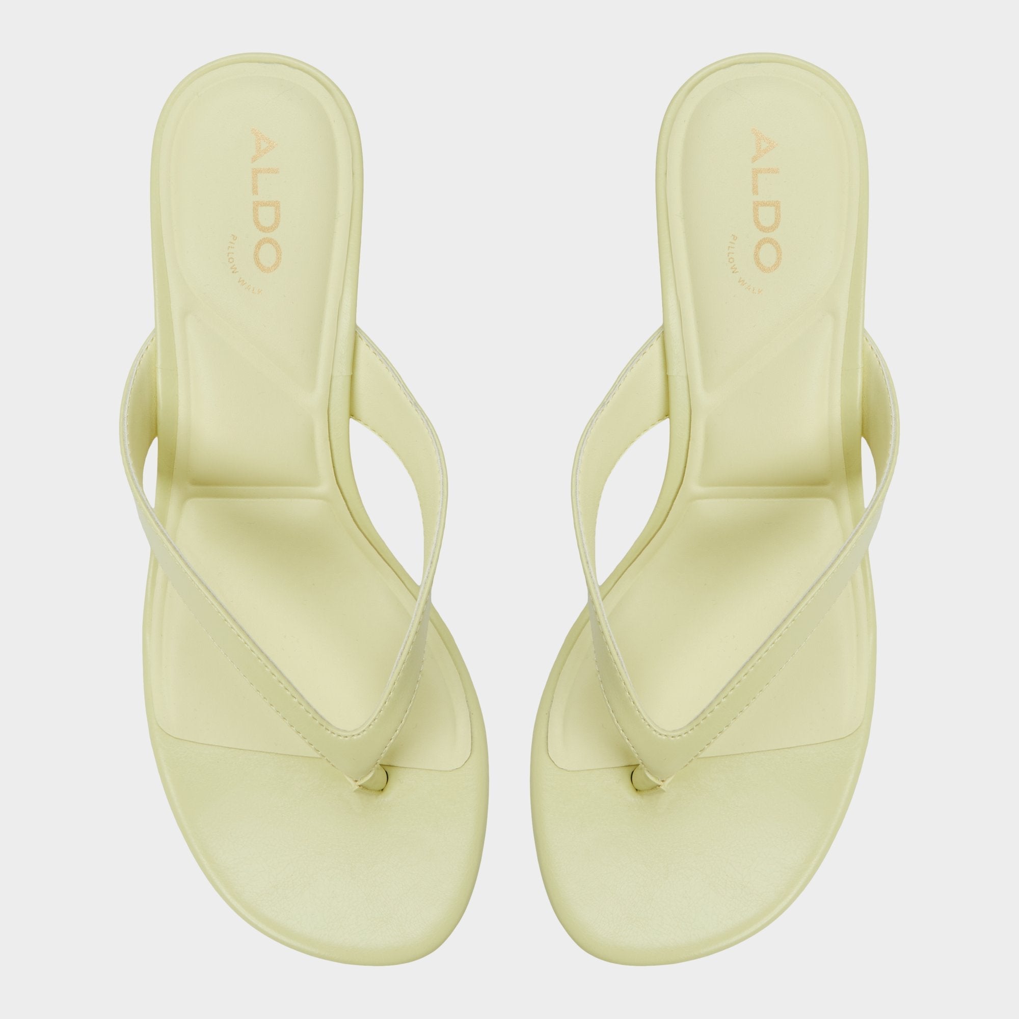 Jump Other Yellow Women's Strappy sandals - Heeled flip flop Kitten heel