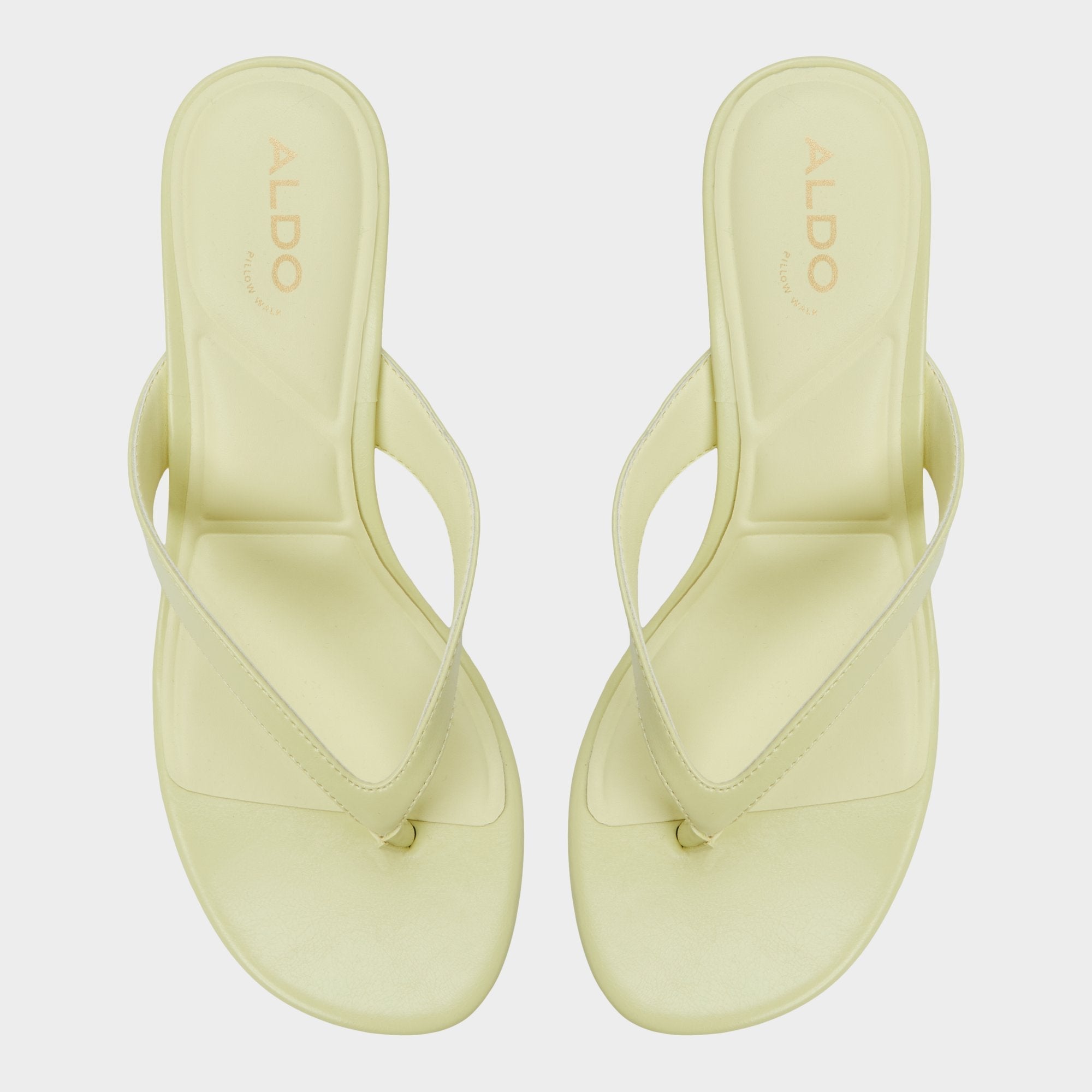 Jump Other Yellow Women's Strappy sandals - Heeled flip flop Kitten heel
