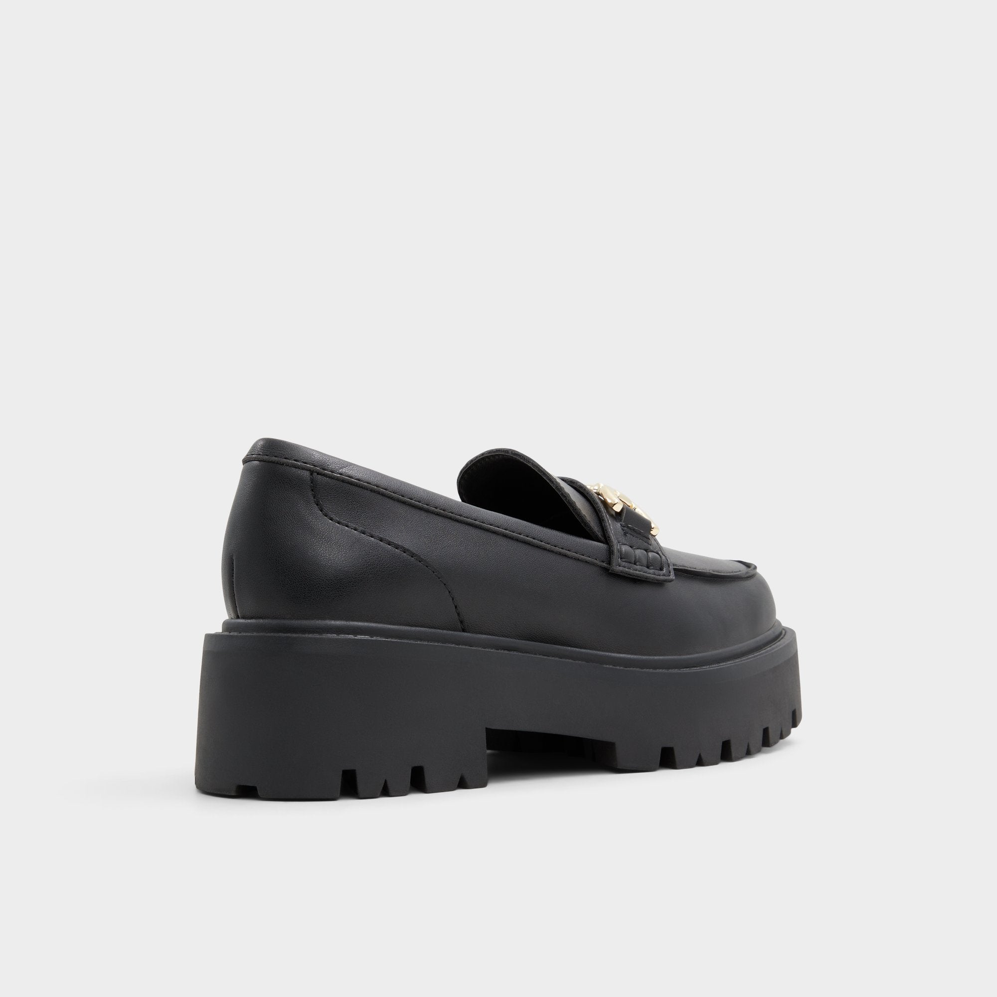 Oneameth Black Synthetic Smooth Women's Loafers & Oxfords - Loafer Lug sole