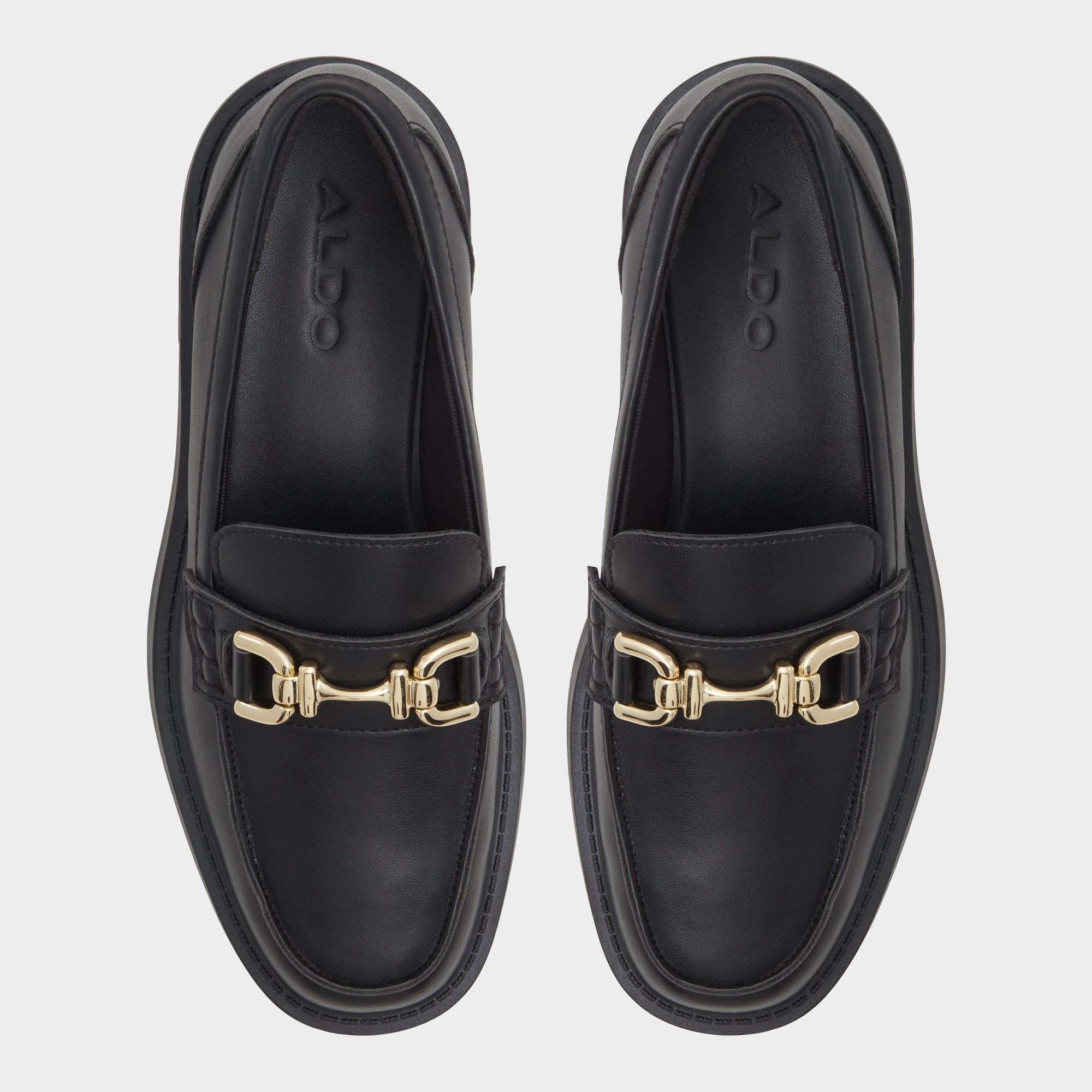 Oneameth Black Synthetic Smooth Women's Loafers & Oxfords - Loafer Lug sole