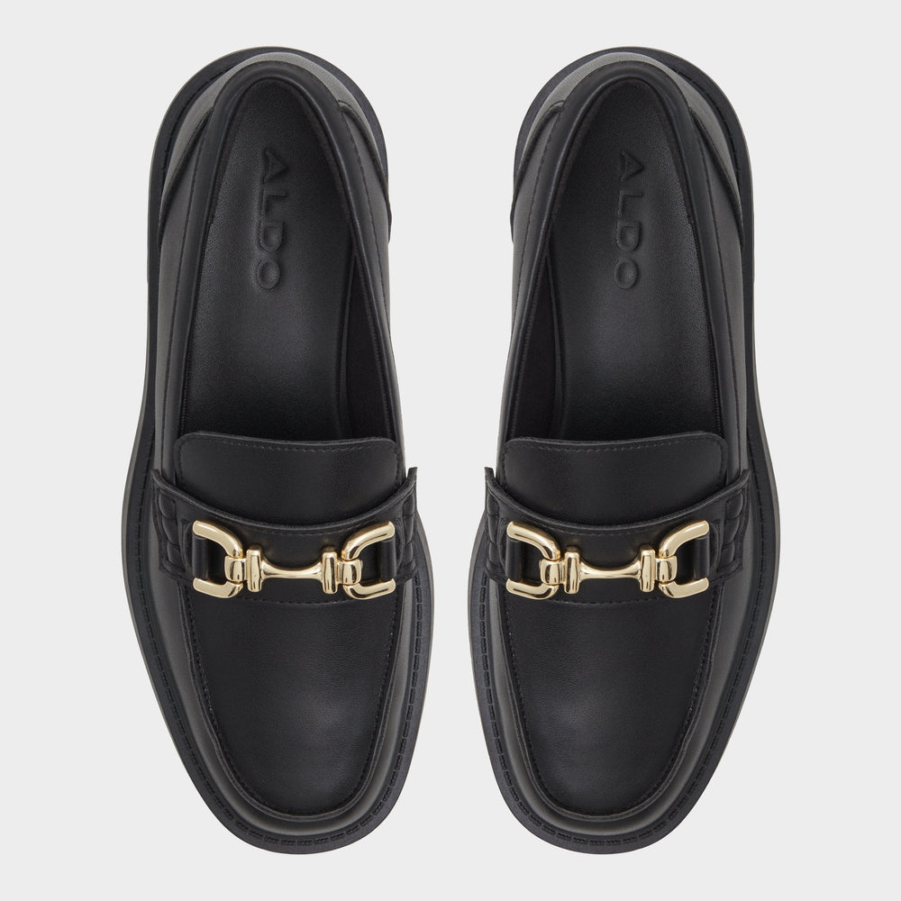 Oneameth Black Synthetic Smooth Women's Loafers & Oxfords - Loafer Lug sole