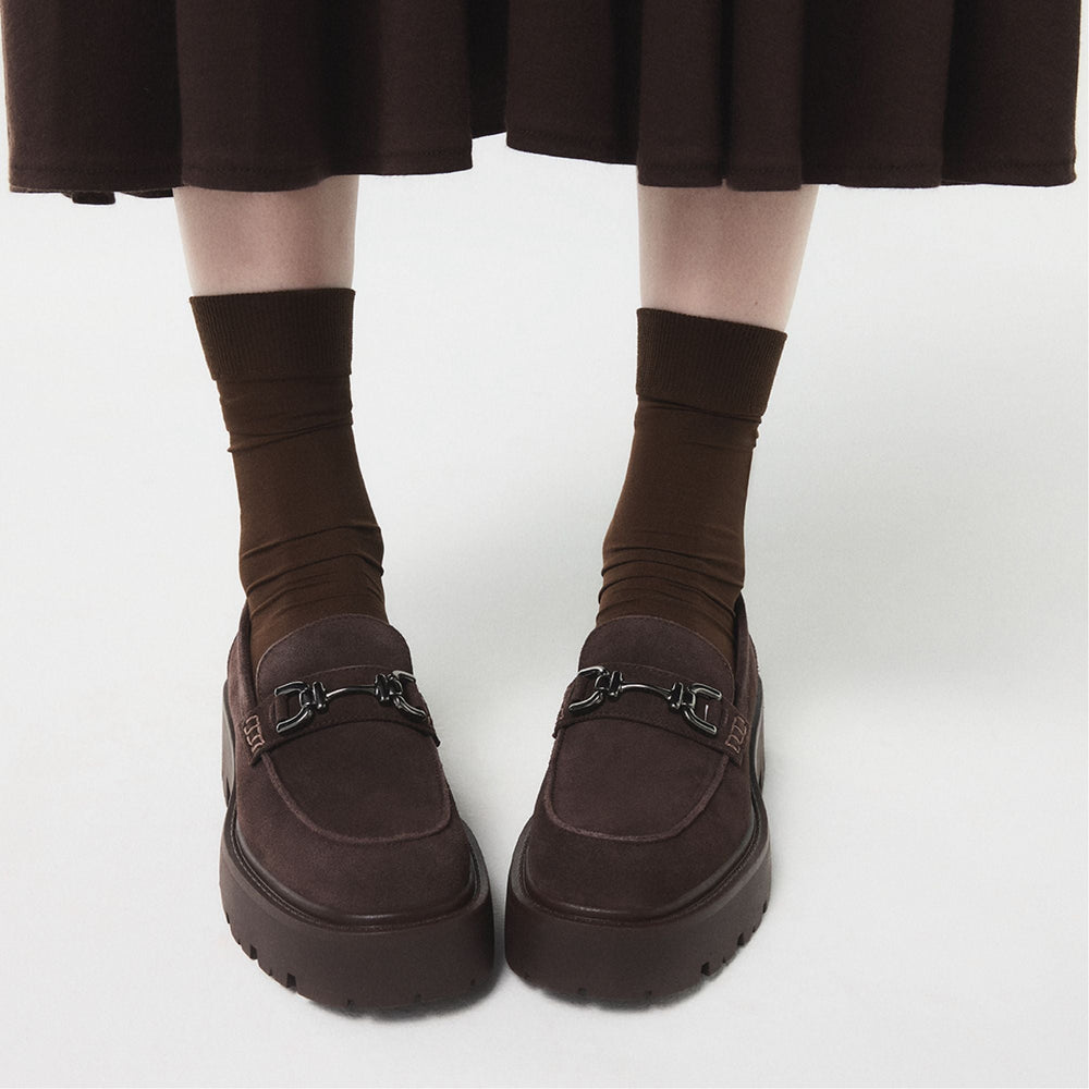 Oneameth in Dark Brown - Loafer Lug sole