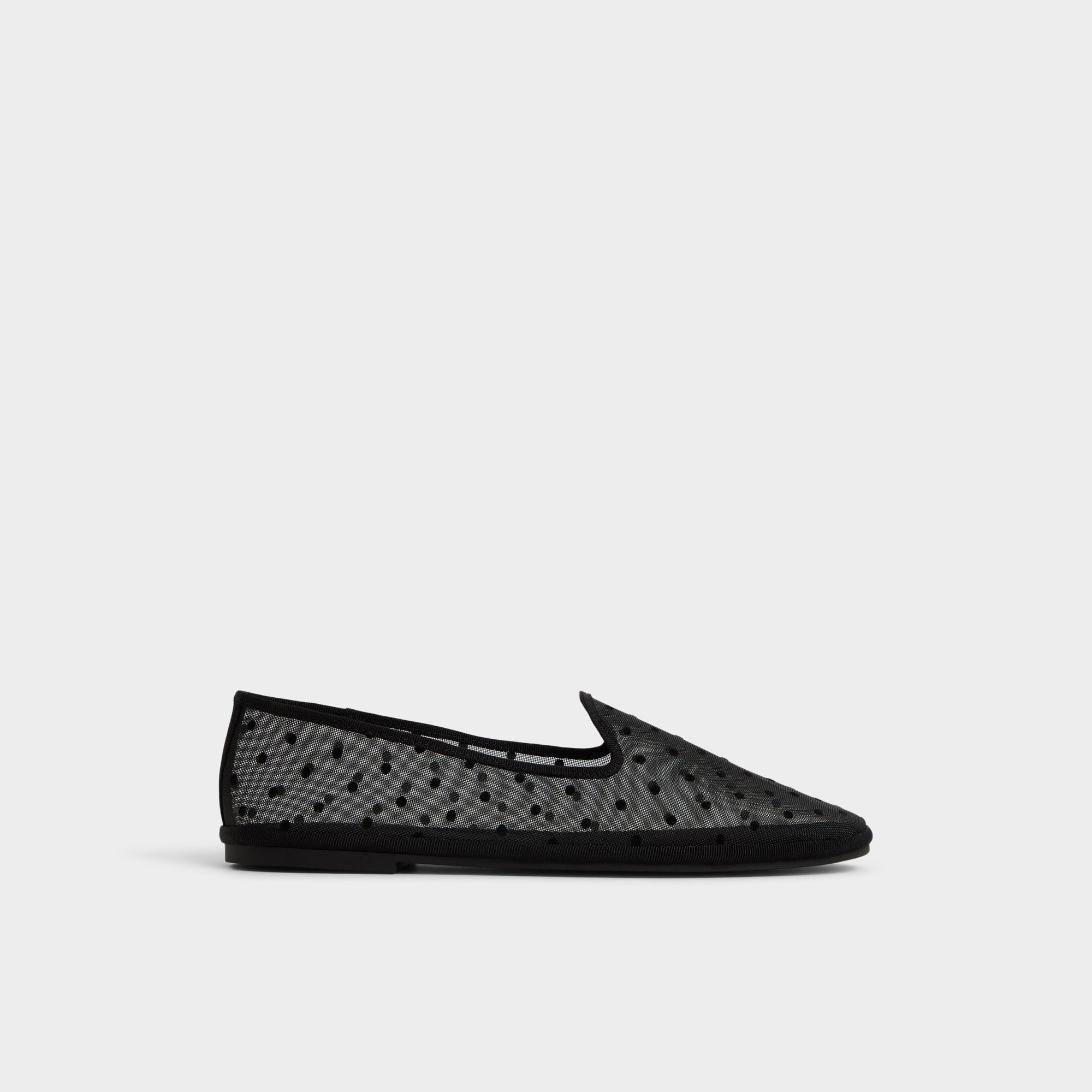 Aurabelle Black Textile Mesh Women's Loafers & Oxfords - Loafer