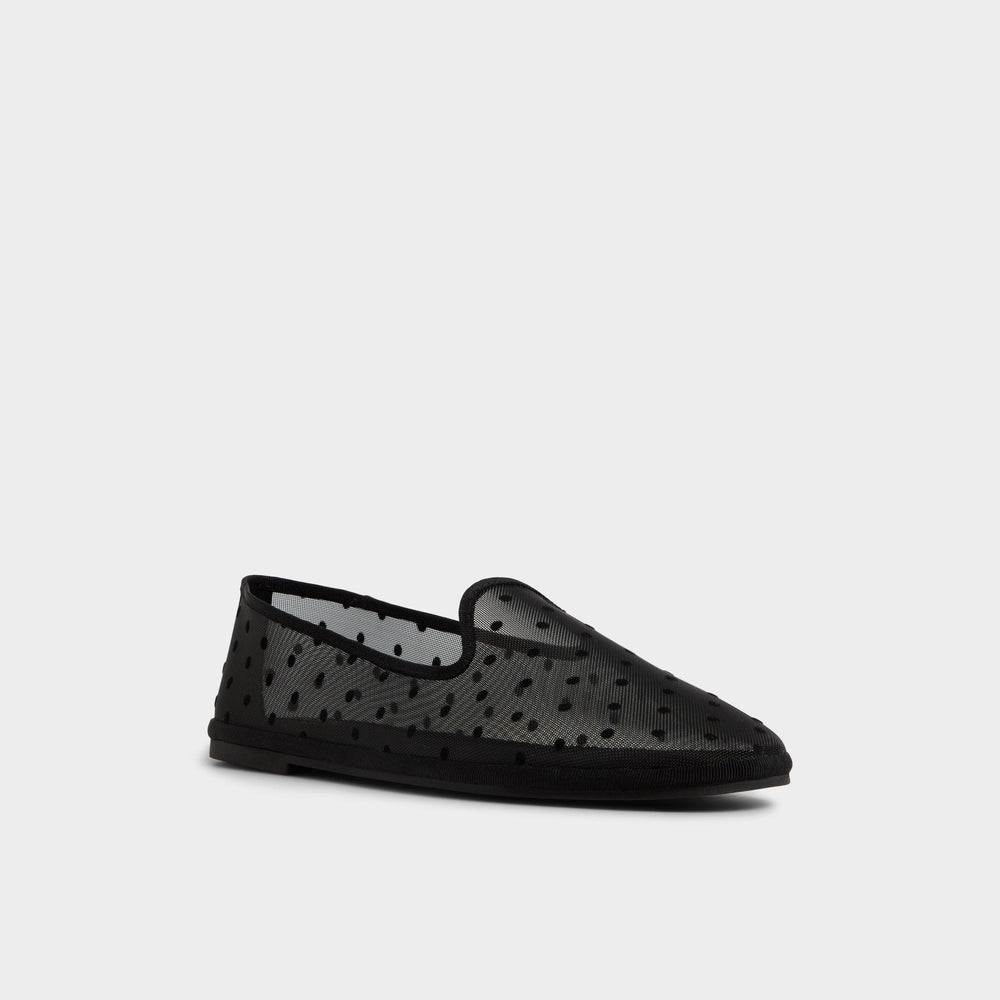 Aurabelle Black Textile Mesh Women's Loafers & Oxfords - Loafer