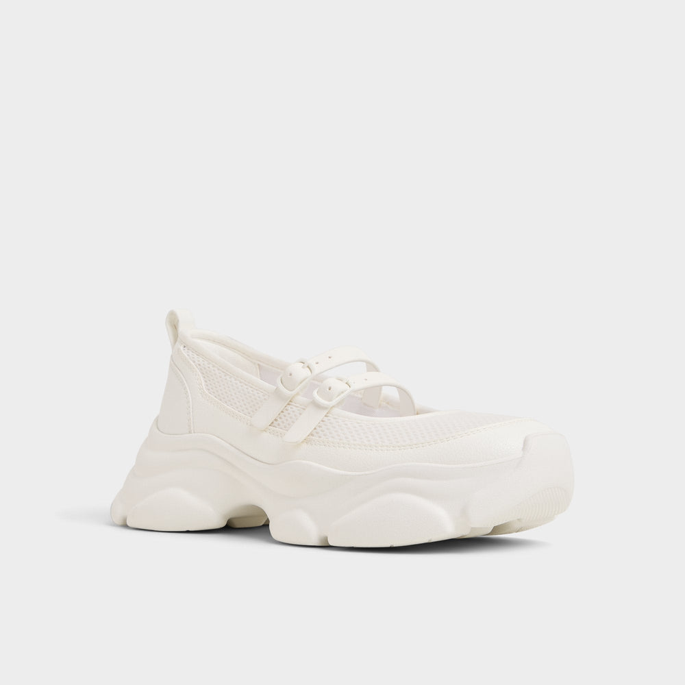 Aethera White Women's Platform and wedge sneakers - Mary Jane Sneakers Jogger sole