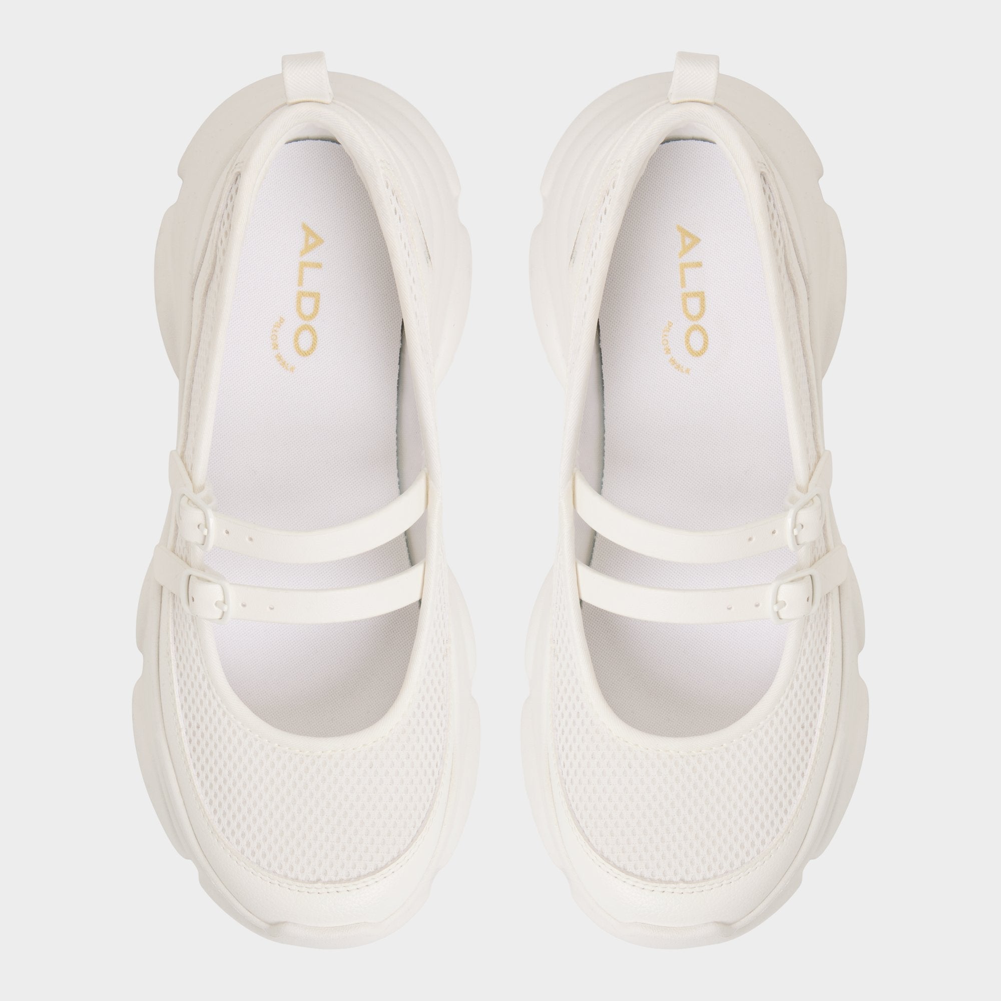 Aethera White Women's Platform and wedge sneakers - Mary Jane Sneakers Jogger sole