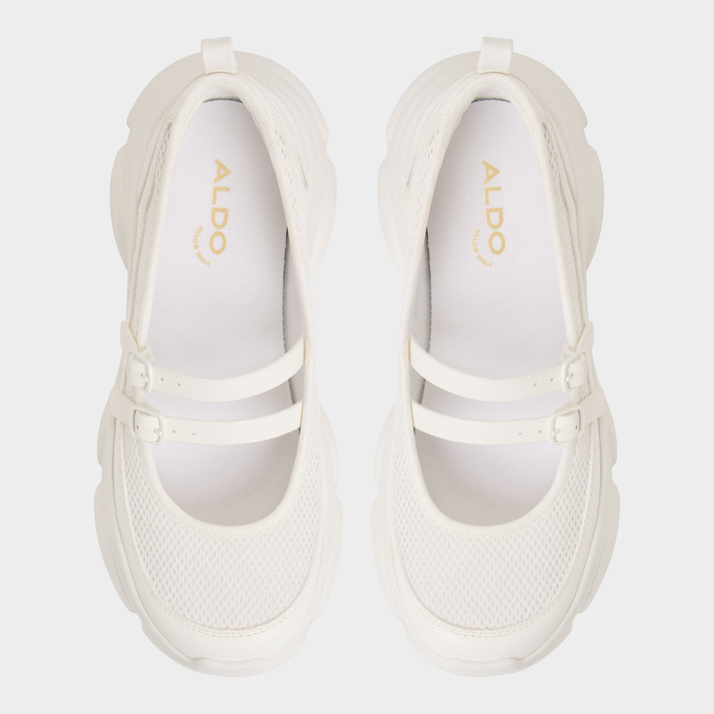 Aethera White Women's Platform and wedge sneakers - Mary Jane Sneakers Jogger sole