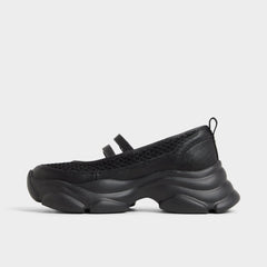 Jogger sole Aethera Black Women's Platform and wedge sneakers - Mary Jane Sneakers