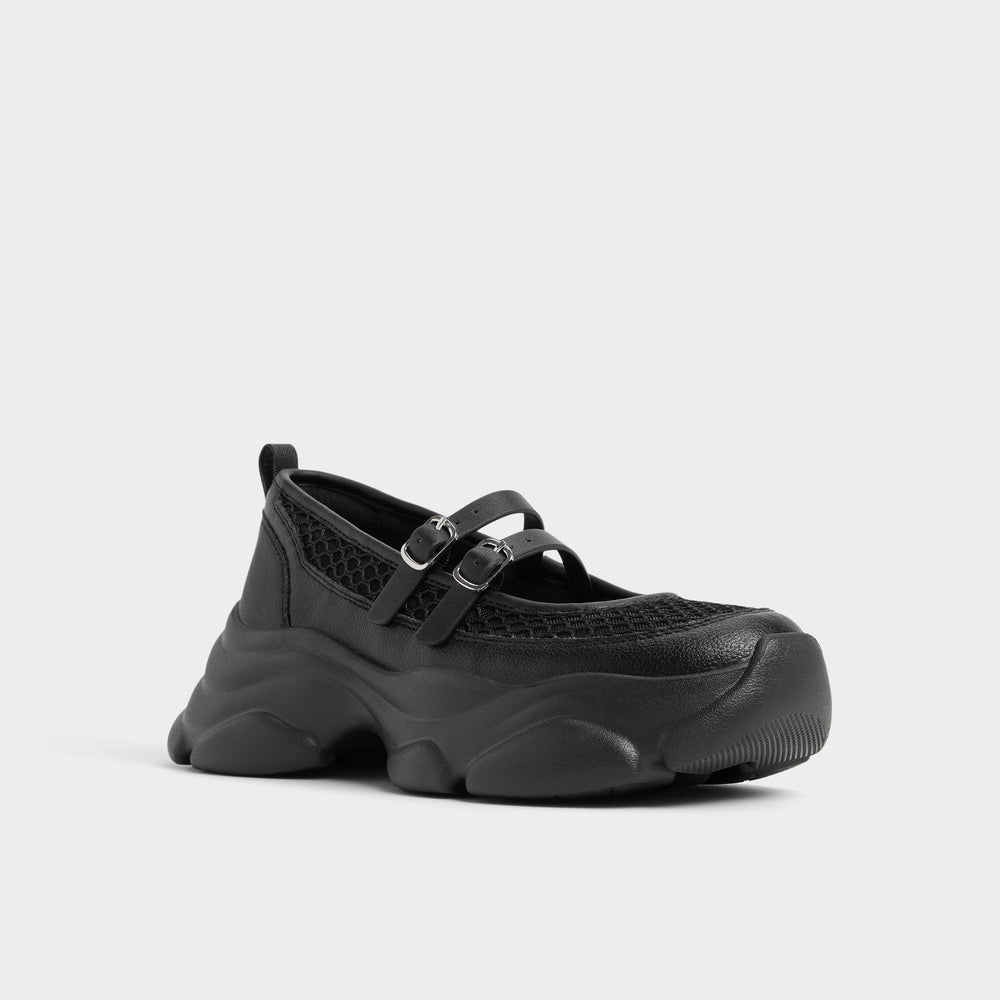 Jogger sole Aethera Black Women's Platform and wedge sneakers - Mary Jane Sneakers