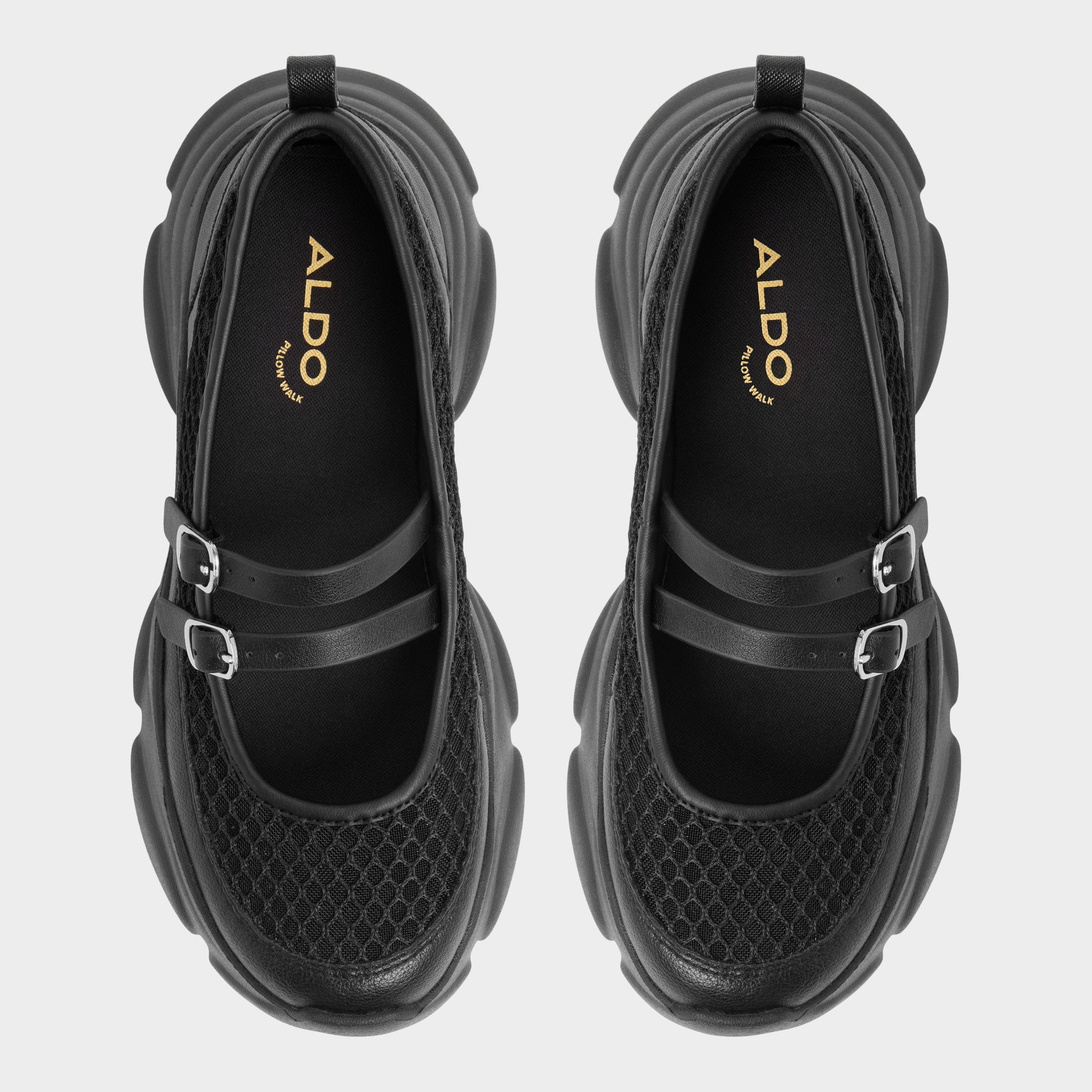 Jogger sole Aethera Black Women's Platform and wedge sneakers - Mary Jane Sneakers