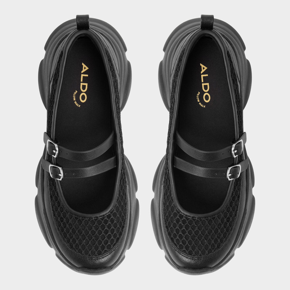 Jogger sole Aethera Black Women's Platform and wedge sneakers - Mary Jane Sneakers