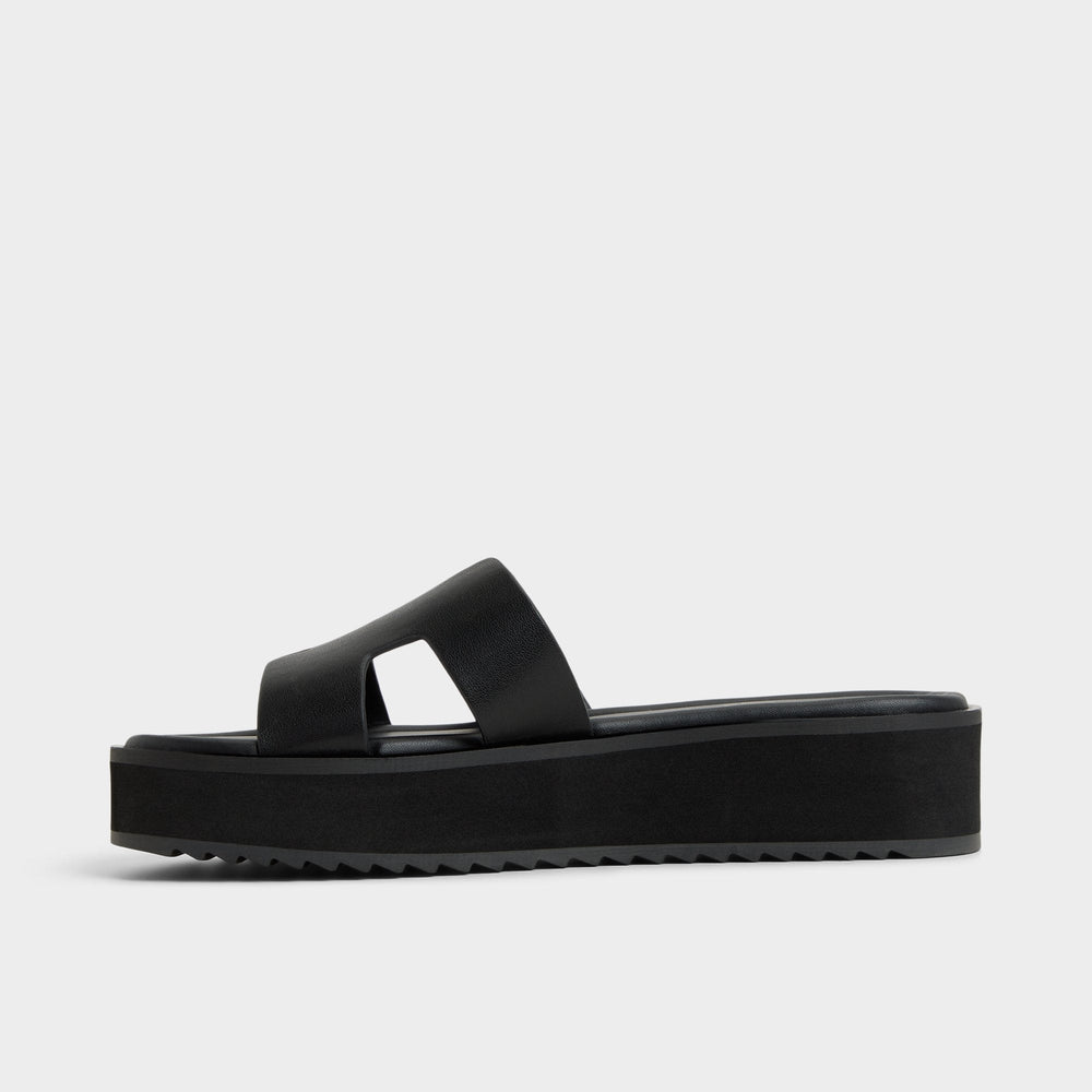 Anayelie in Black - Slide sandal Platform