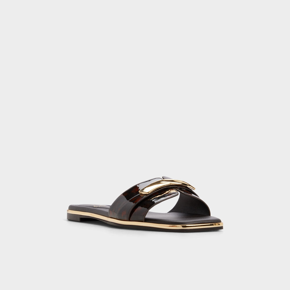 Darlina in Open Brown - Slide sandal