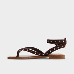 Daressi in Dark Brown - Flat sandal