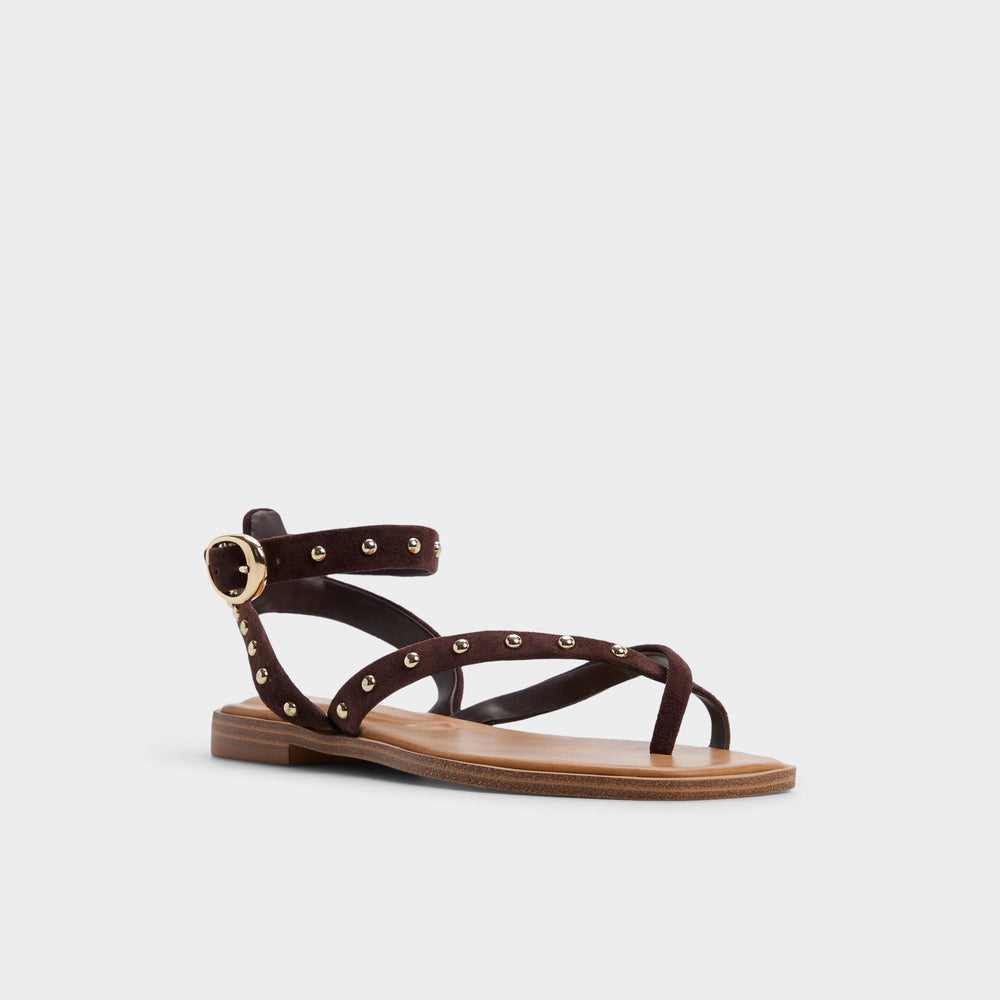 Daressi in Dark Brown - Flat sandal