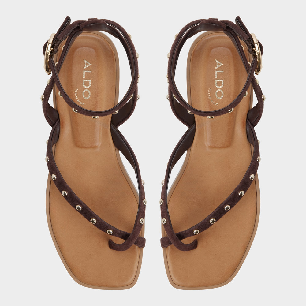 Daressi in Dark Brown - Flat sandal