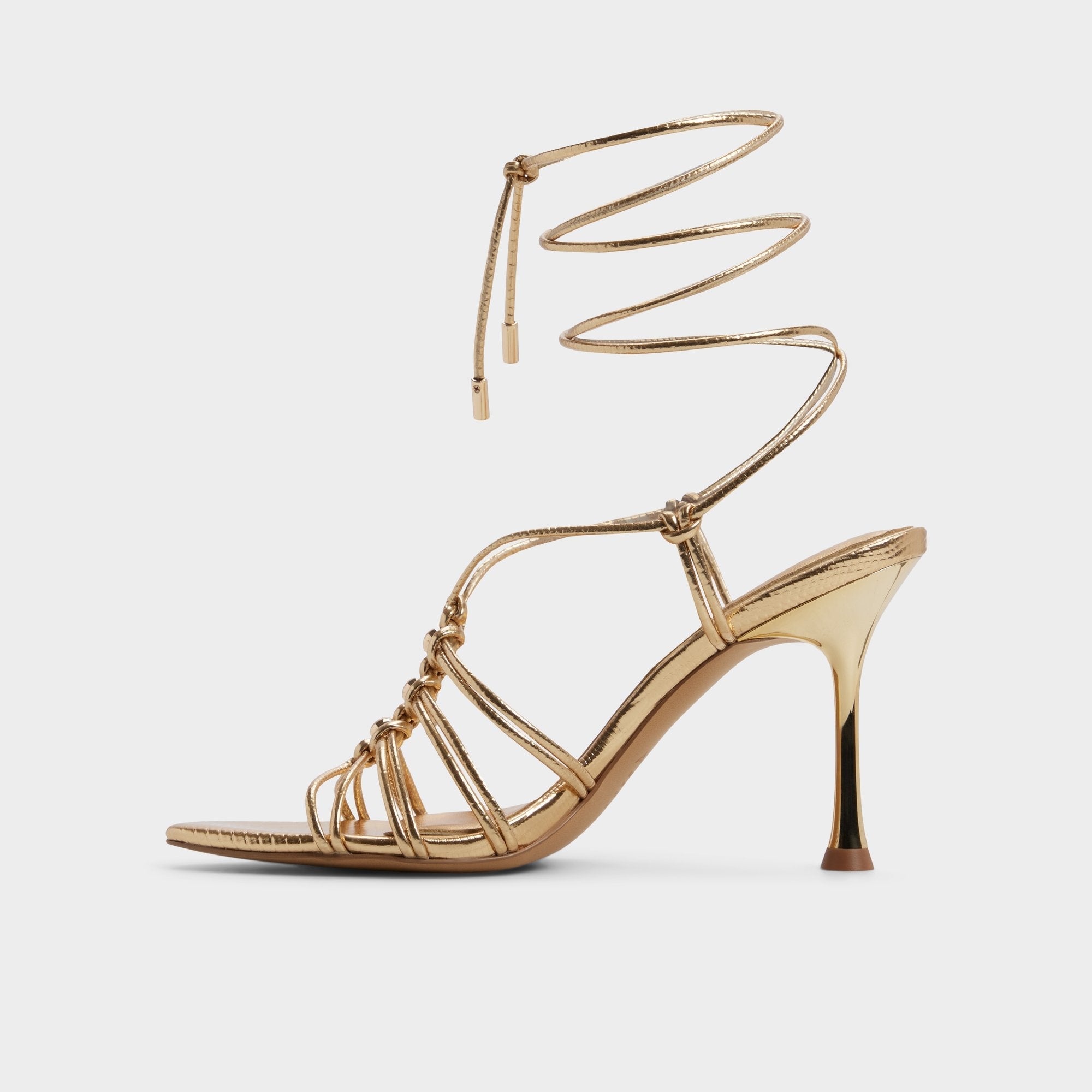 Curacao in Gold - Strappy heeled sandal Stiletto heel