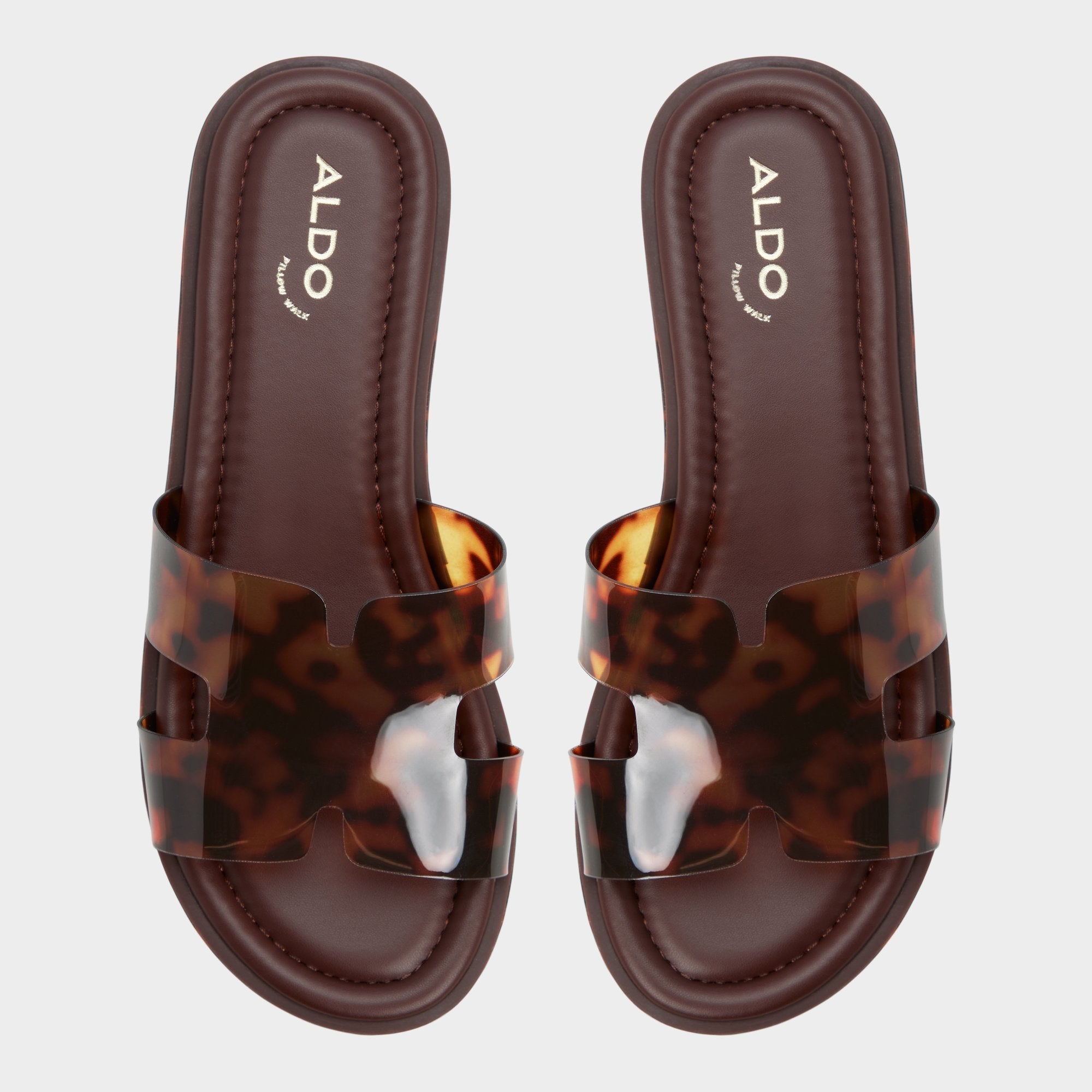 Anayelie in Open Brown - Slide sandal Platform