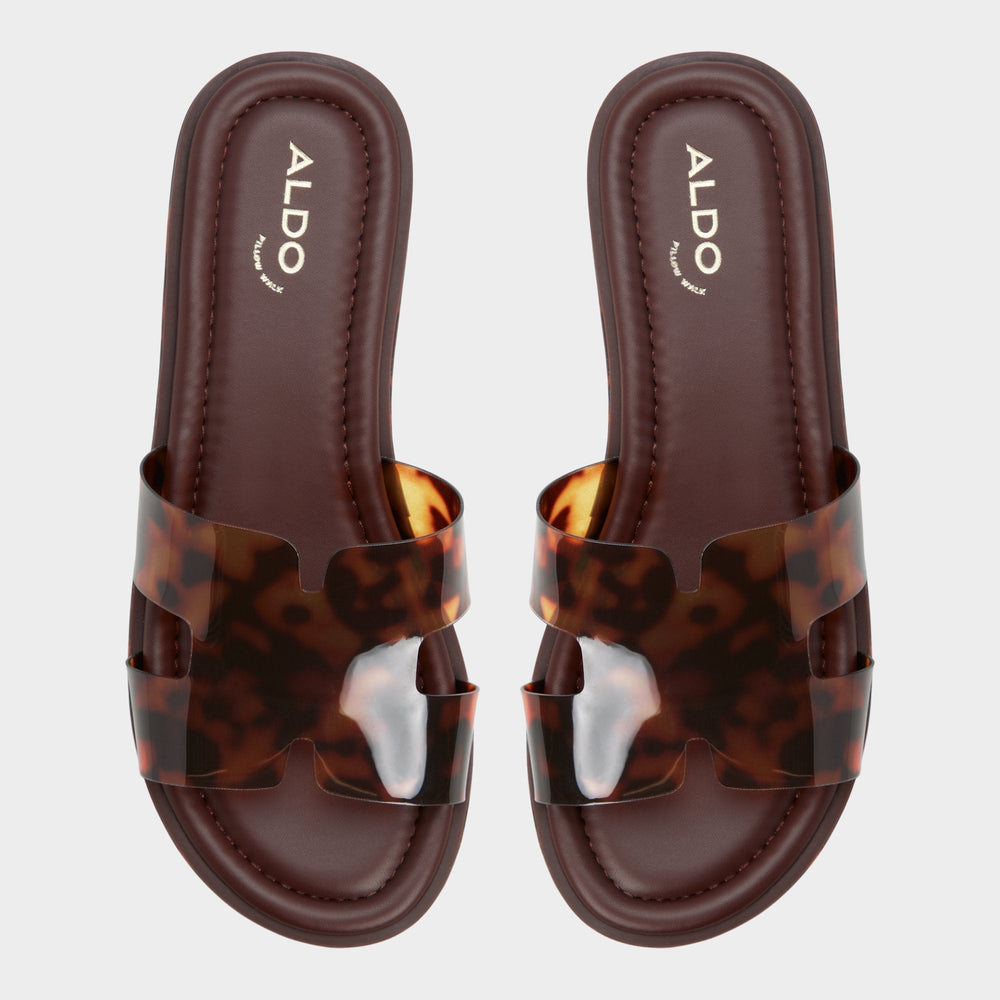 Anayelie in Open Brown - Slide sandal Platform
