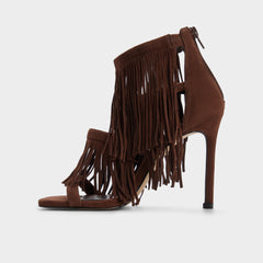 Nahana in Dark Brown - Strappy heeled sandal Stiletto heel
