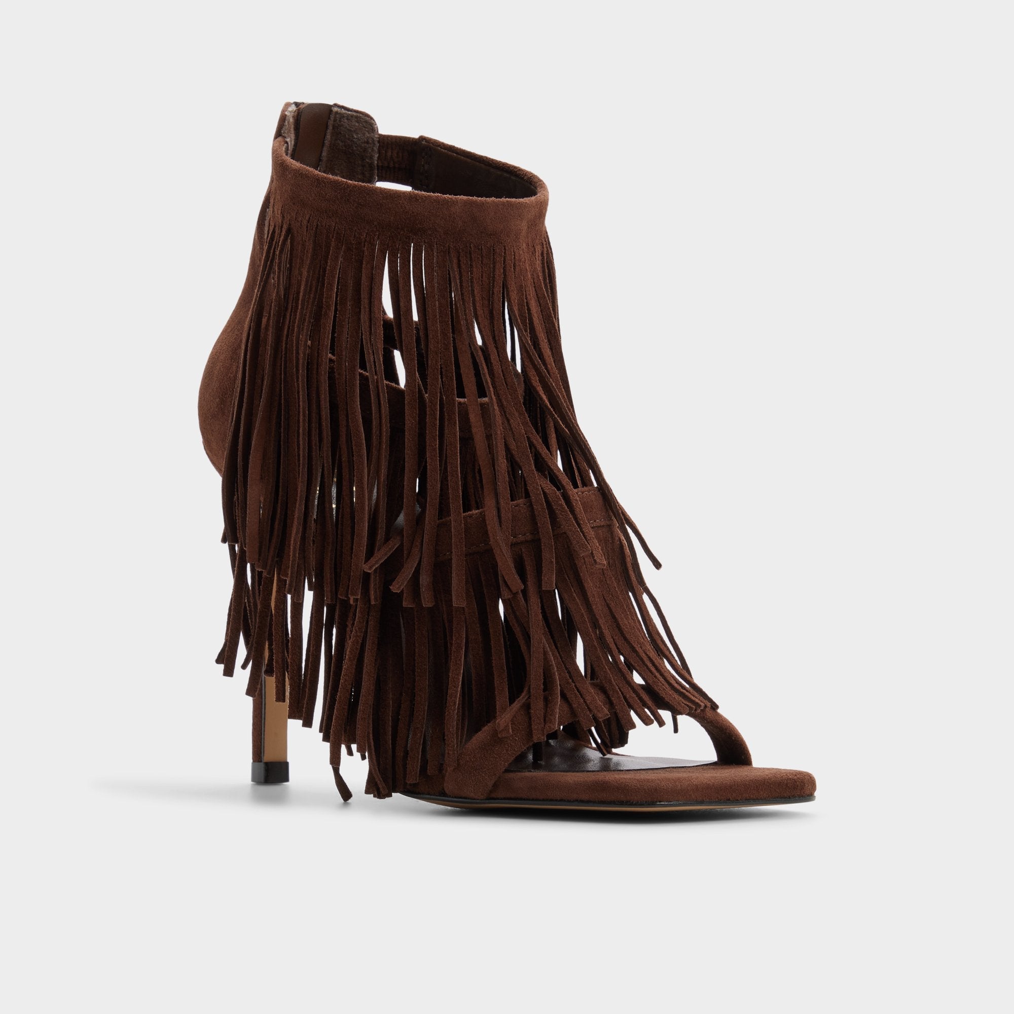 Nahana in Dark Brown - Strappy heeled sandal Stiletto heel