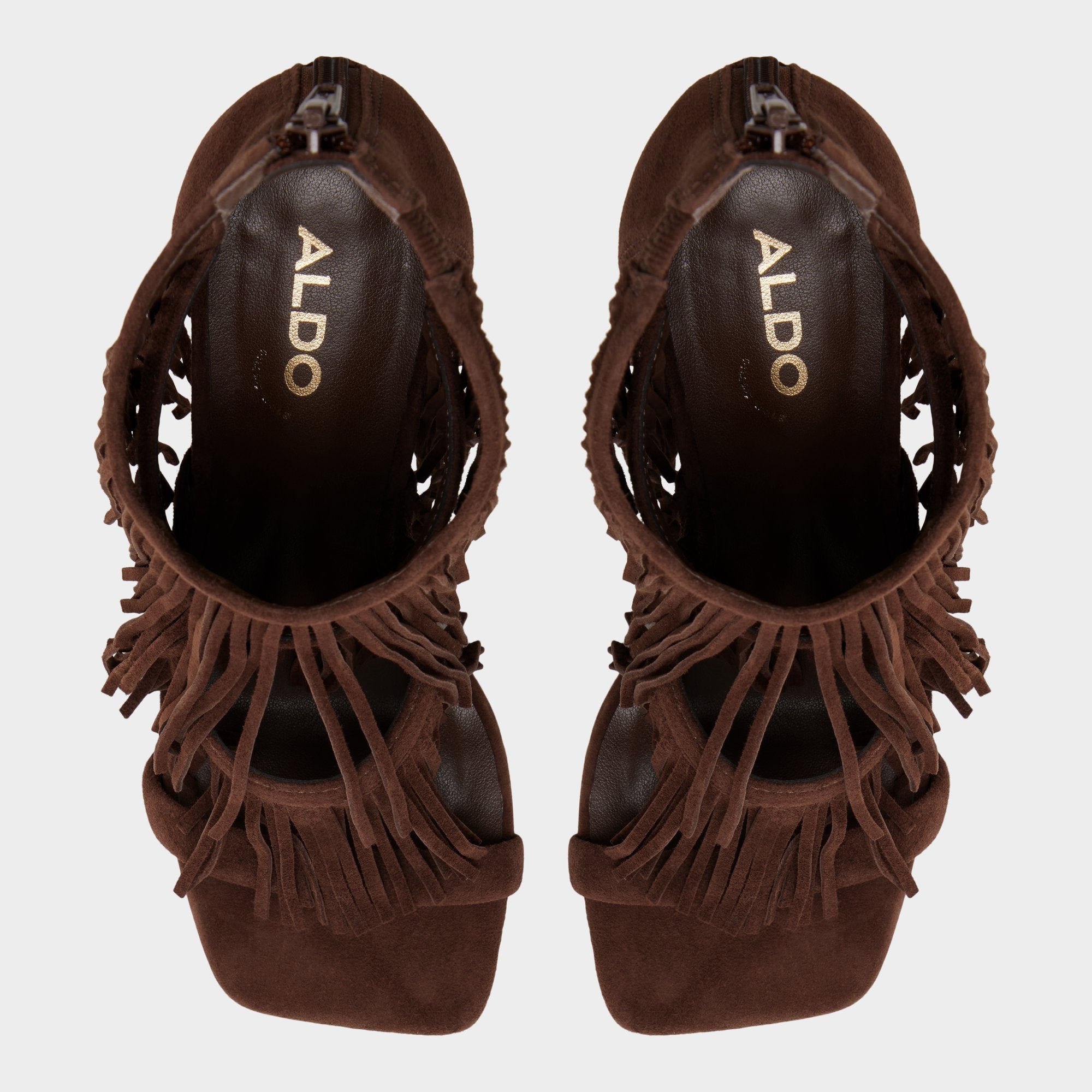 Nahana in Dark Brown - Strappy heeled sandal Stiletto heel