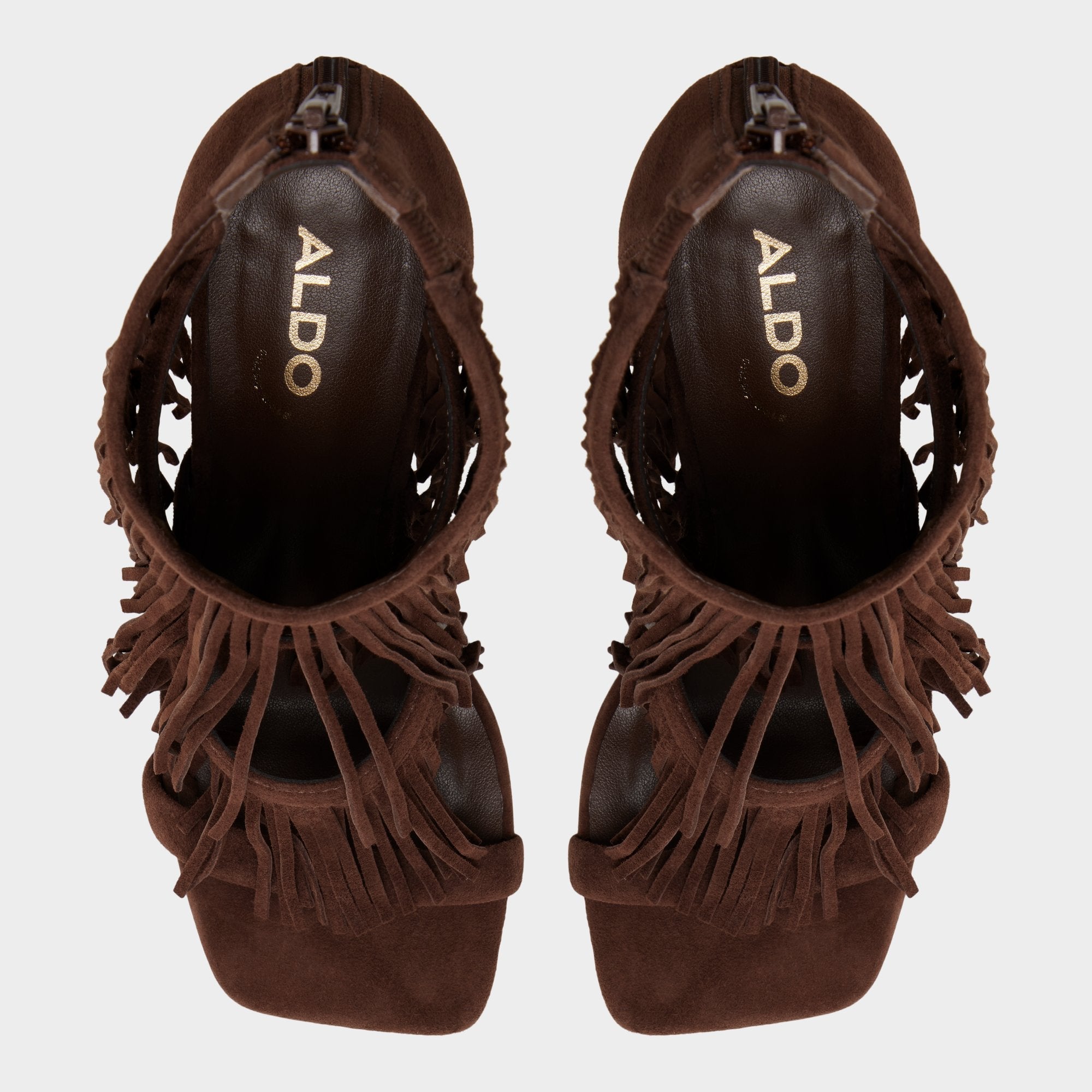 Nahana in Dark Brown - Strappy heeled sandal Stiletto heel