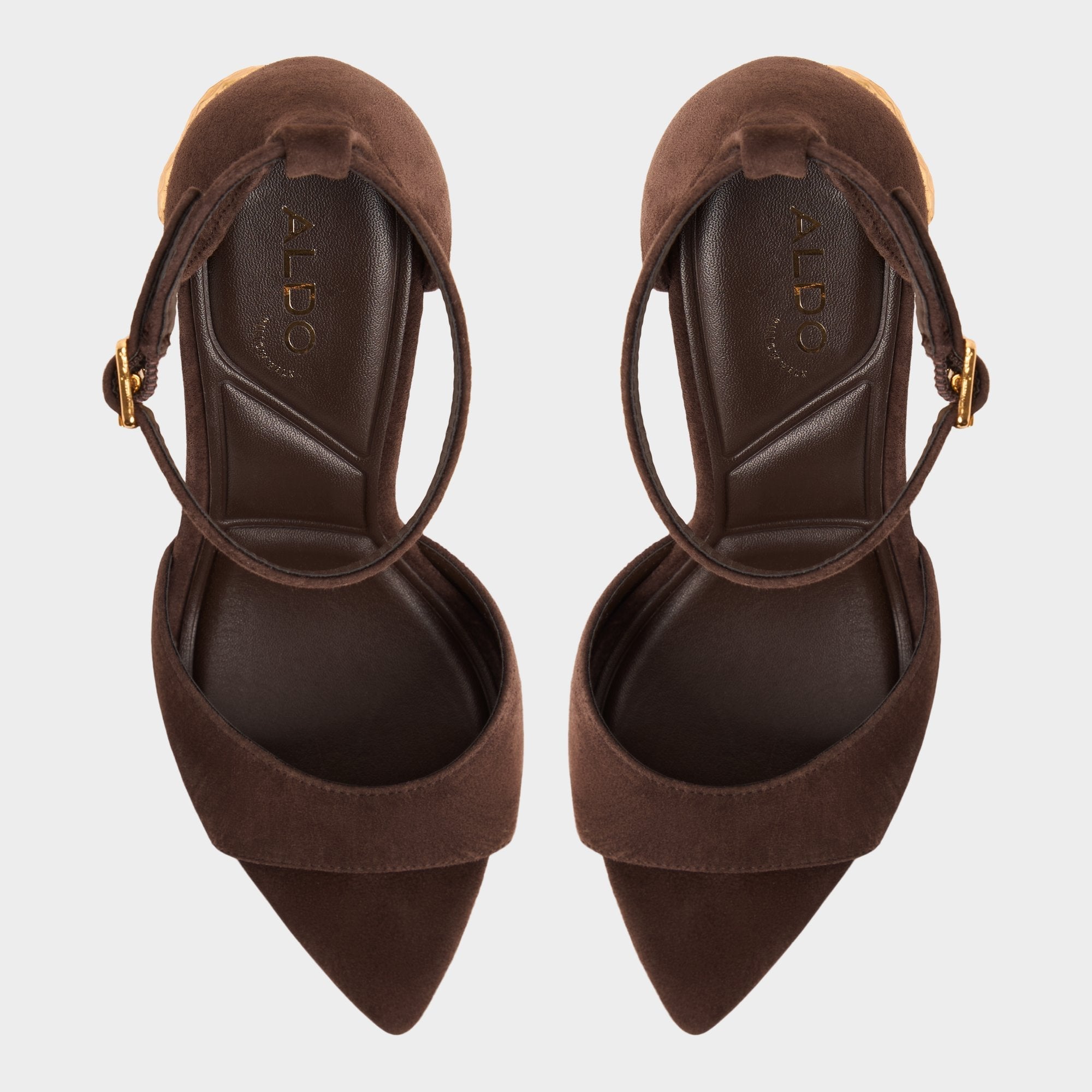 Medeza in Dark Brown - Strappy heeled sandal