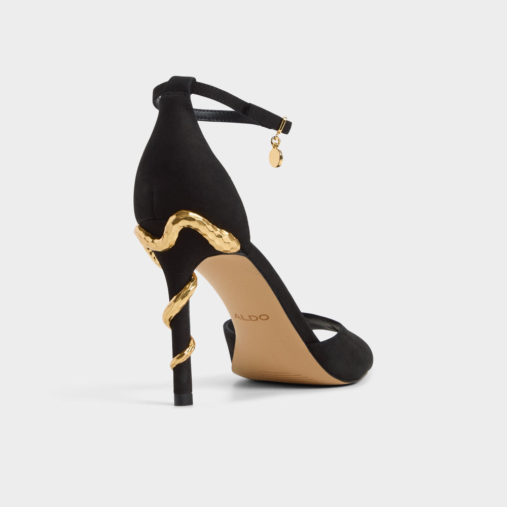 Medeza in Black - Strappy heeled sandal