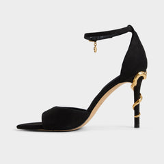 Medeza in Black - Strappy heeled sandal