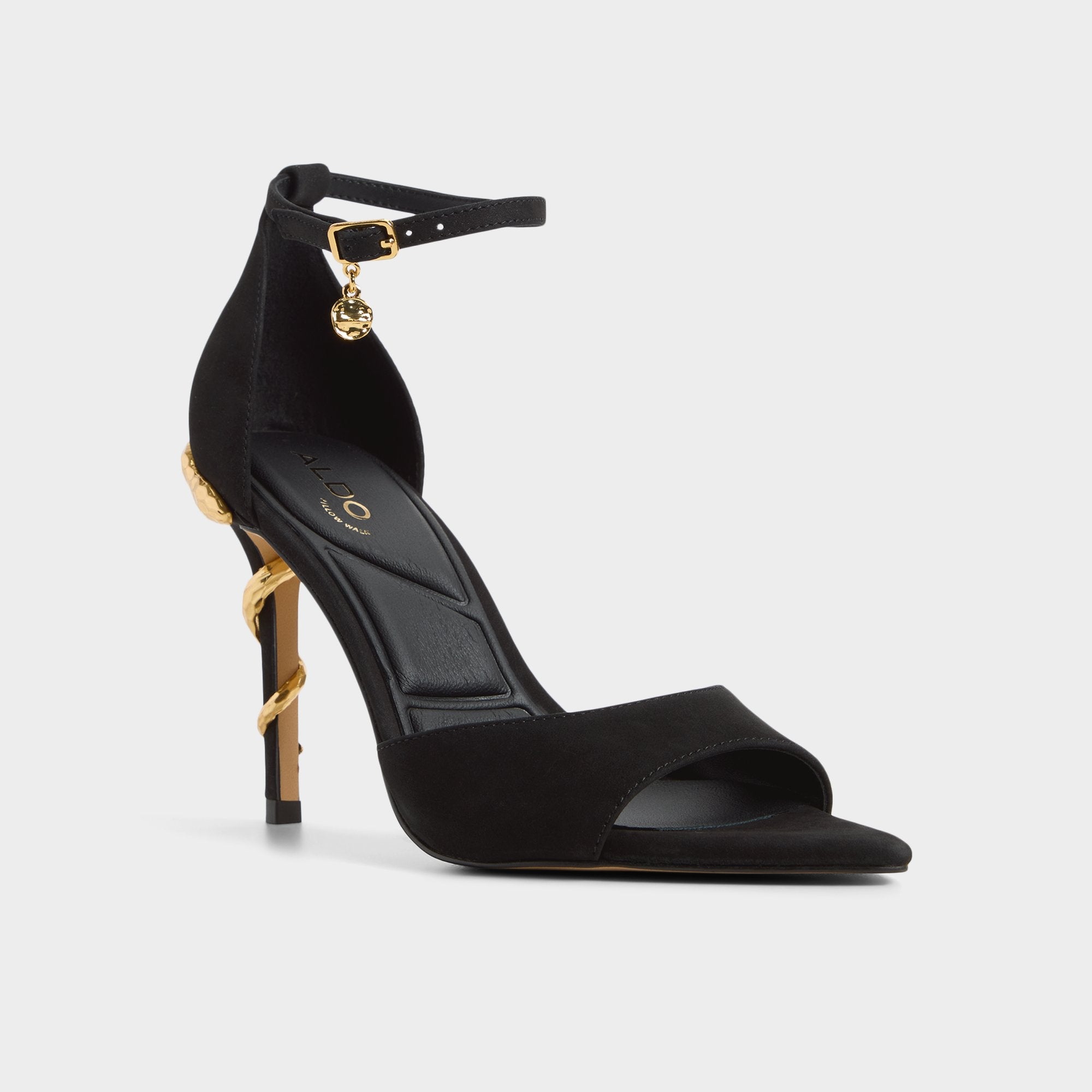 Medeza in Black - Strappy heeled sandal
