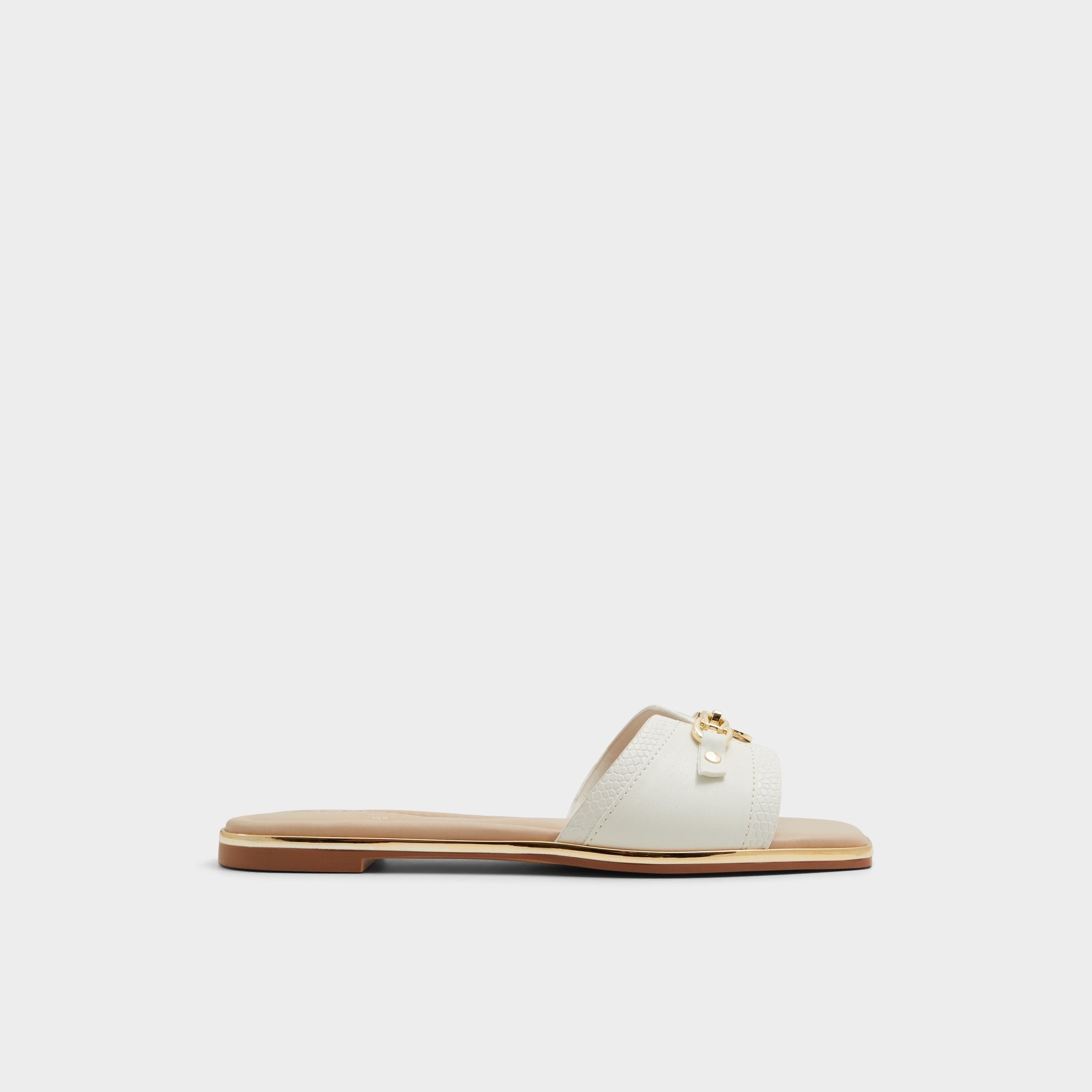 Alamassi Open White Women's Flats - Slide sandal