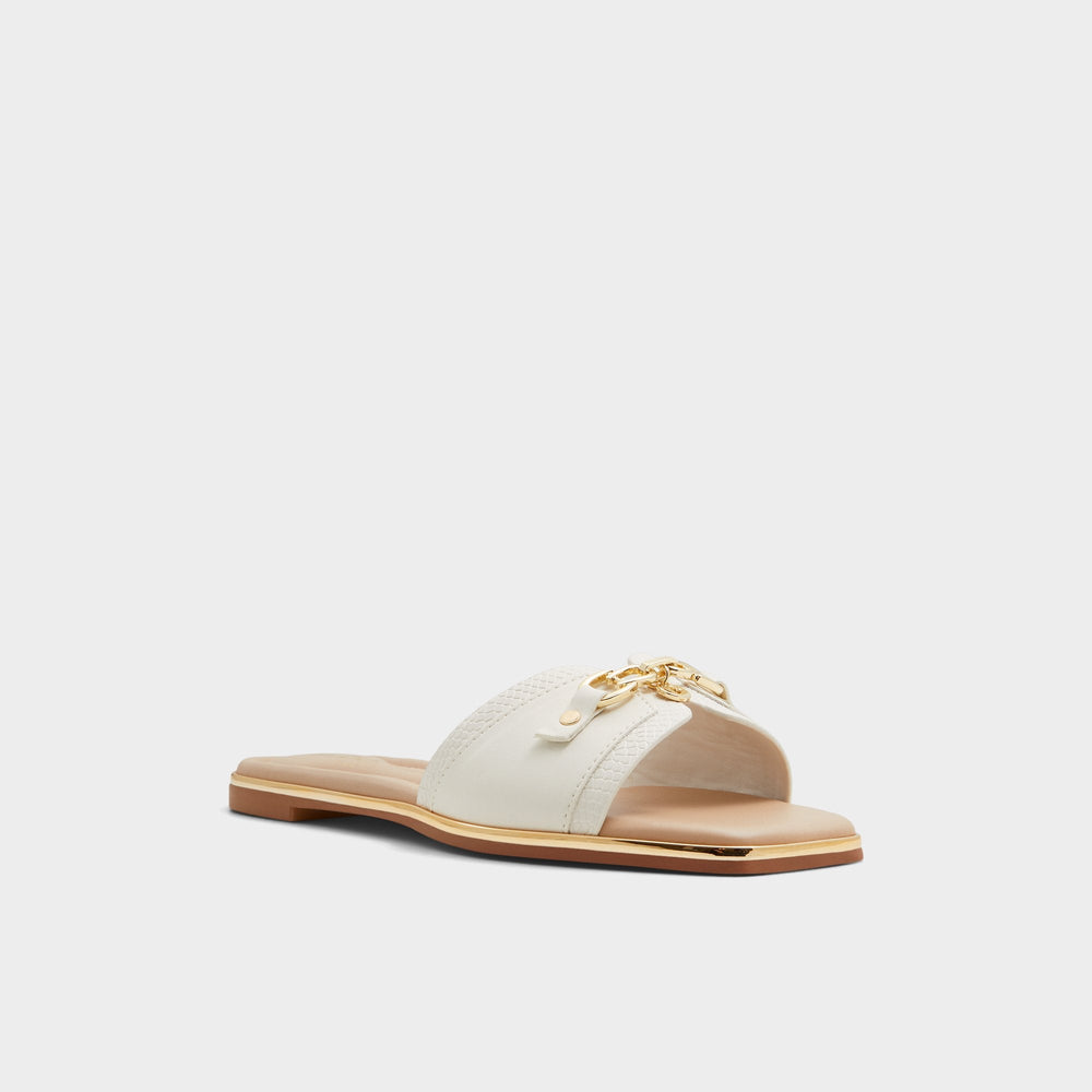 Alamassi Open White Women's Flats - Slide sandal