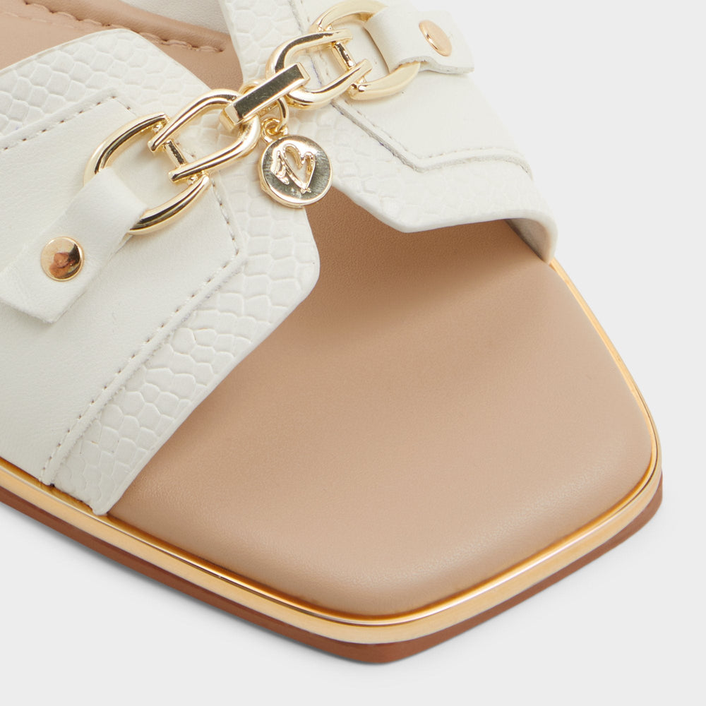 Alamassi Open White Women's Flats - Slide sandal
