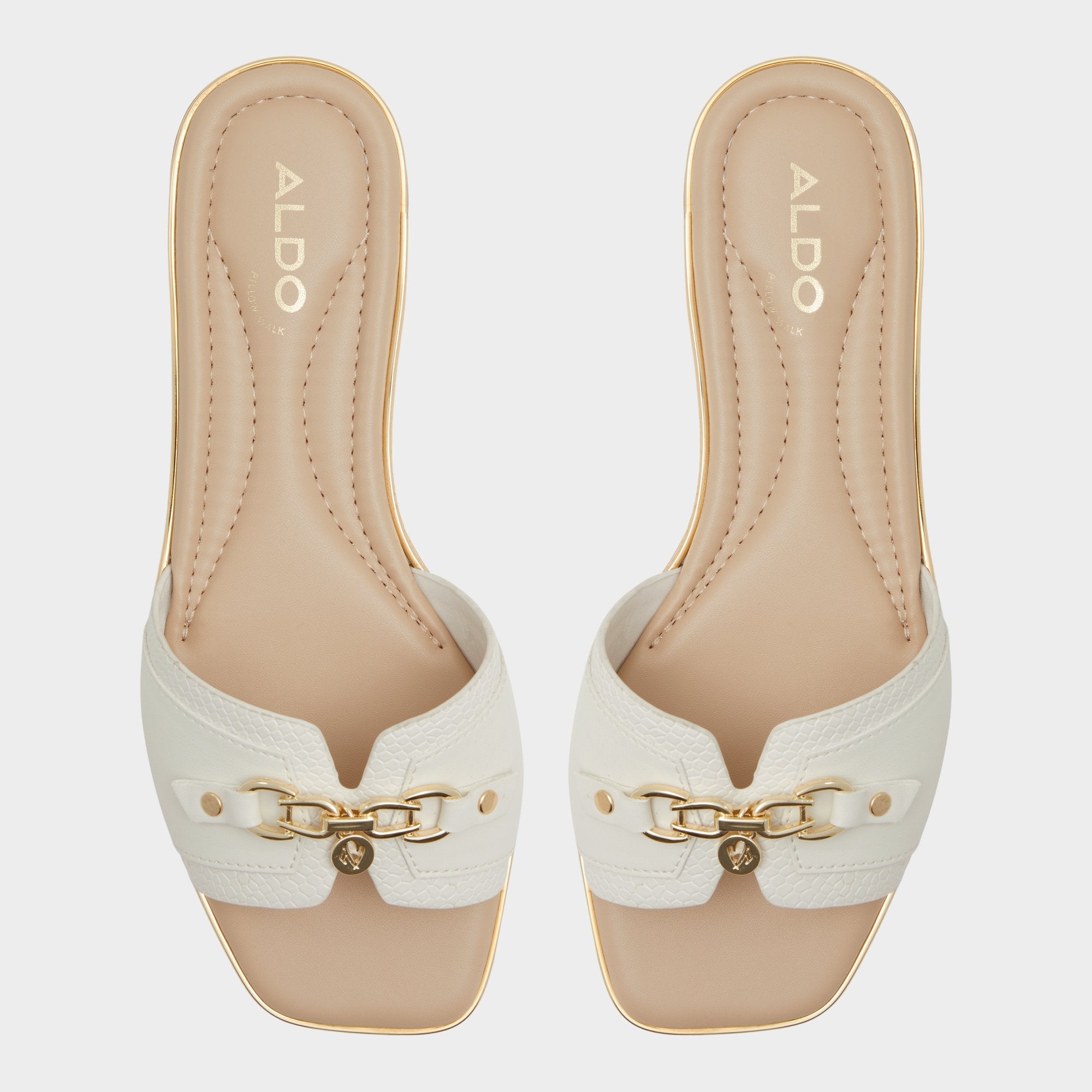 Alamassi Open White Women's Flats - Slide sandal