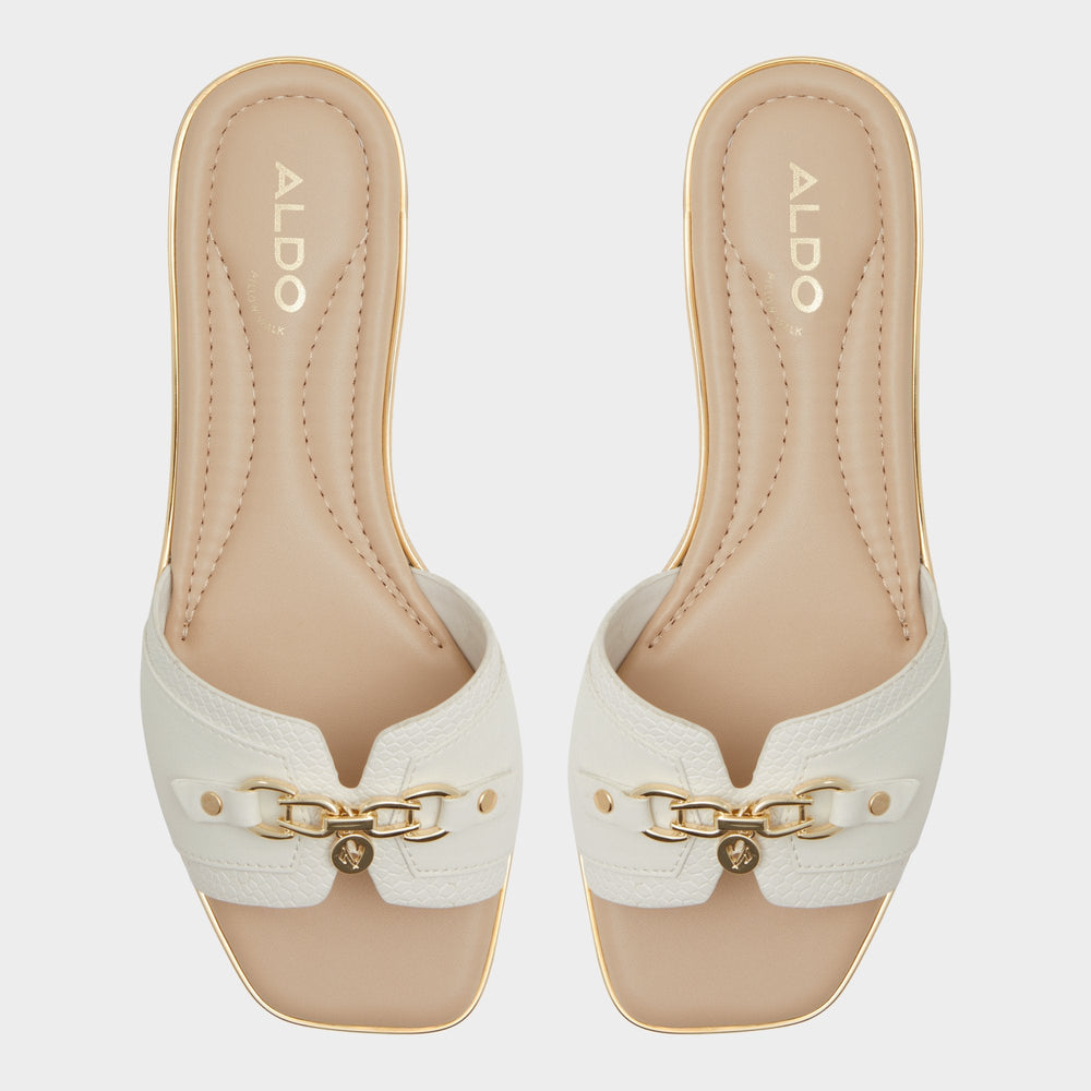 Alamassi Open White Women's Flats - Slide sandal
