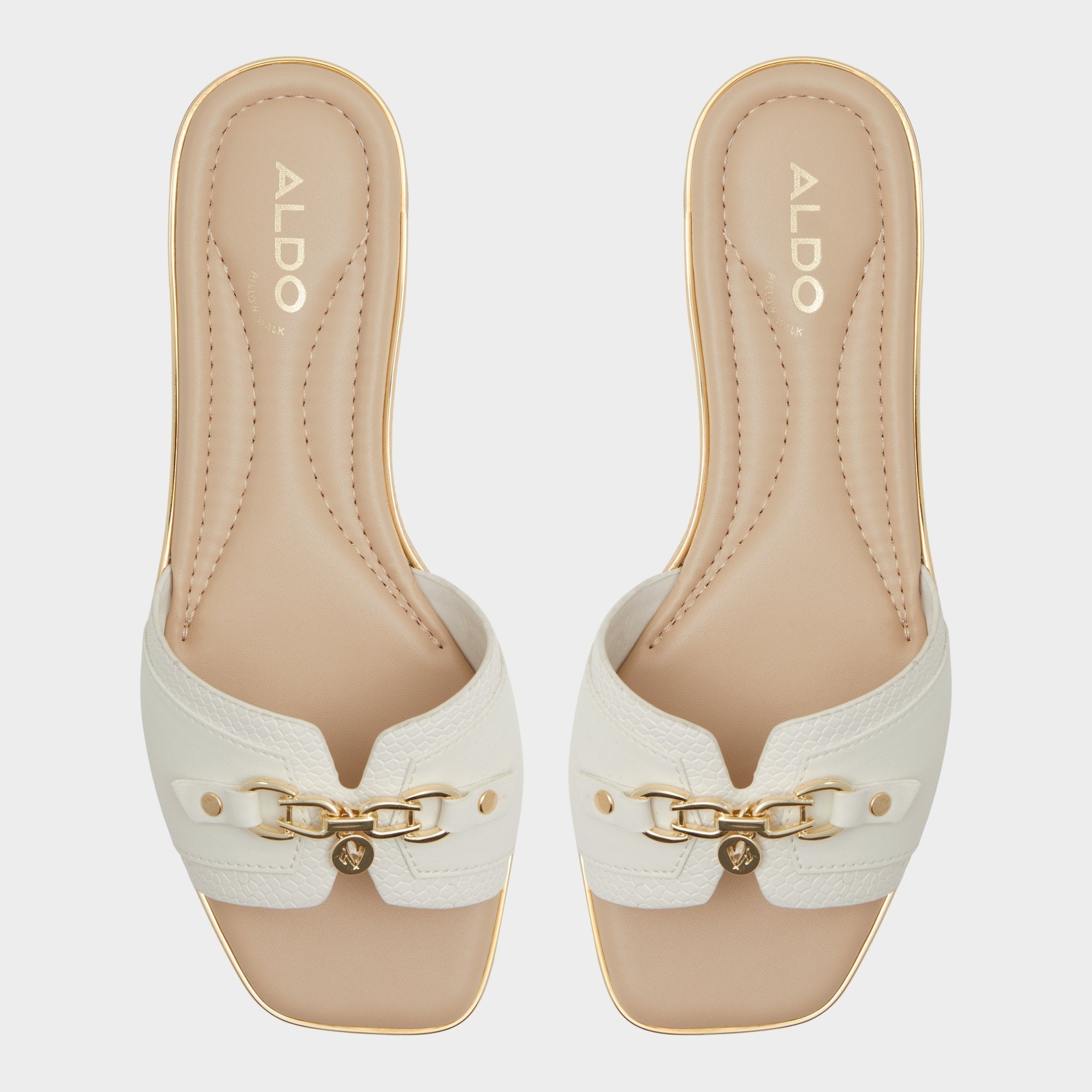 Alamassi Open White Women's Flats - Slide sandal